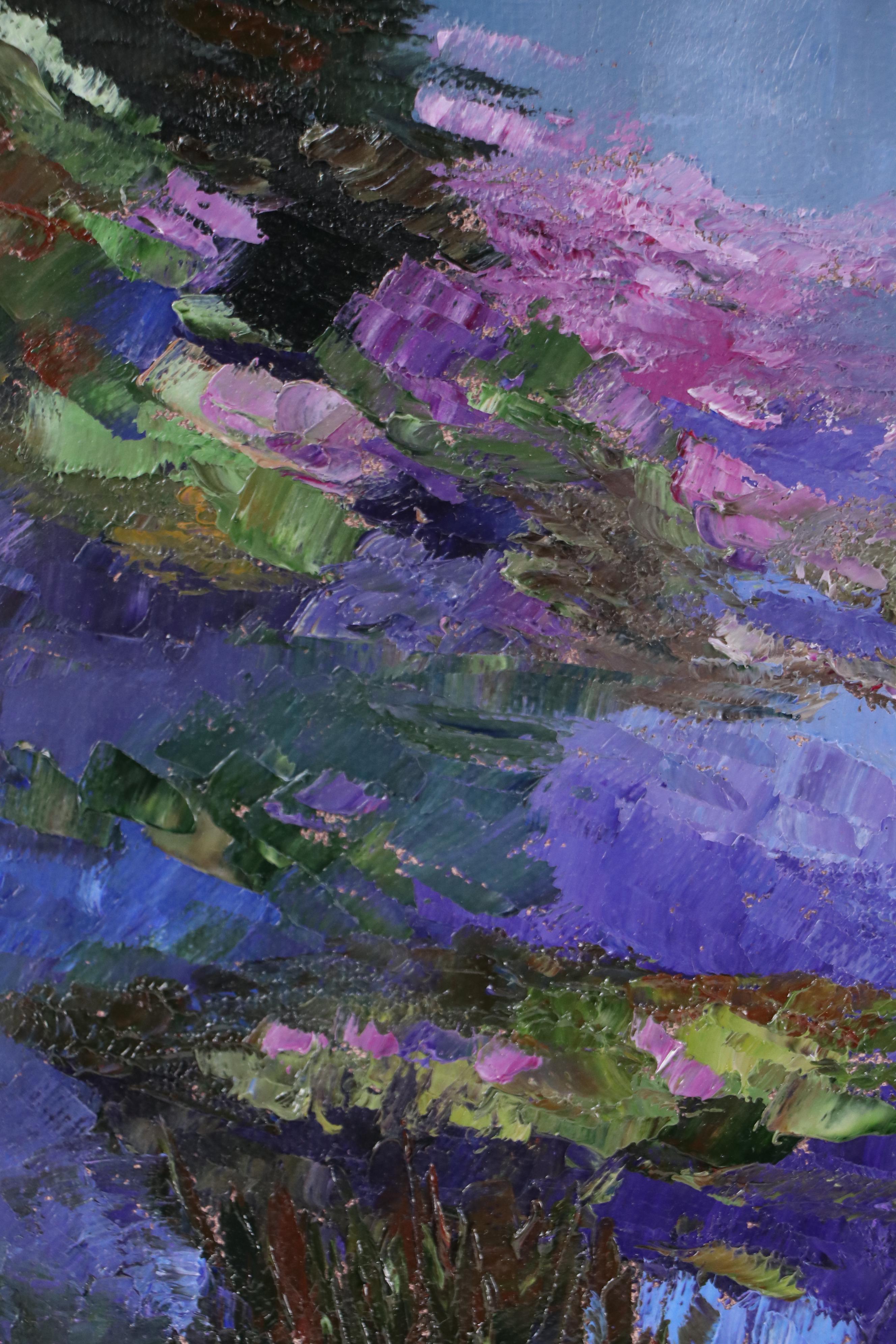 James Baldoumas Pond Landscape Oil Painting "Wildflowers," 2025