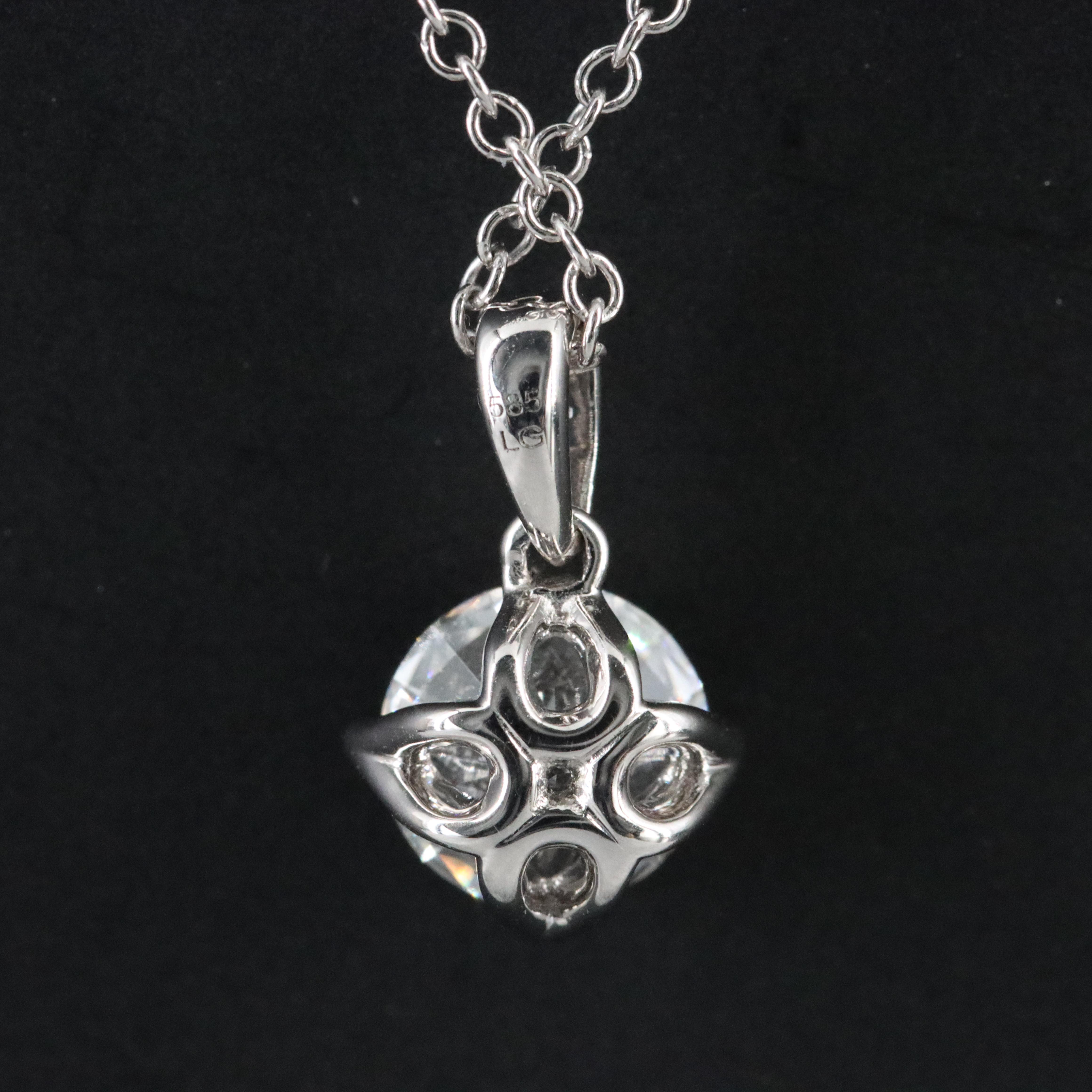 14K 1.00 CT Lab Grown Diamond Solitaire Pendant Necklace with IGI Jewelry Report