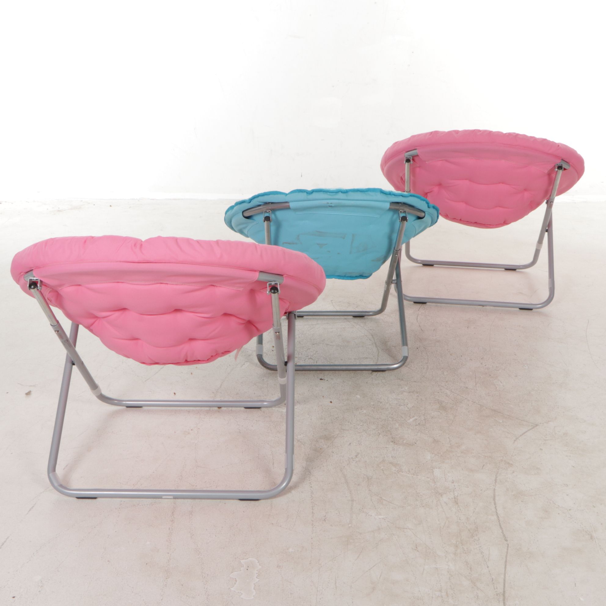 Three Folding Saucer Chairs