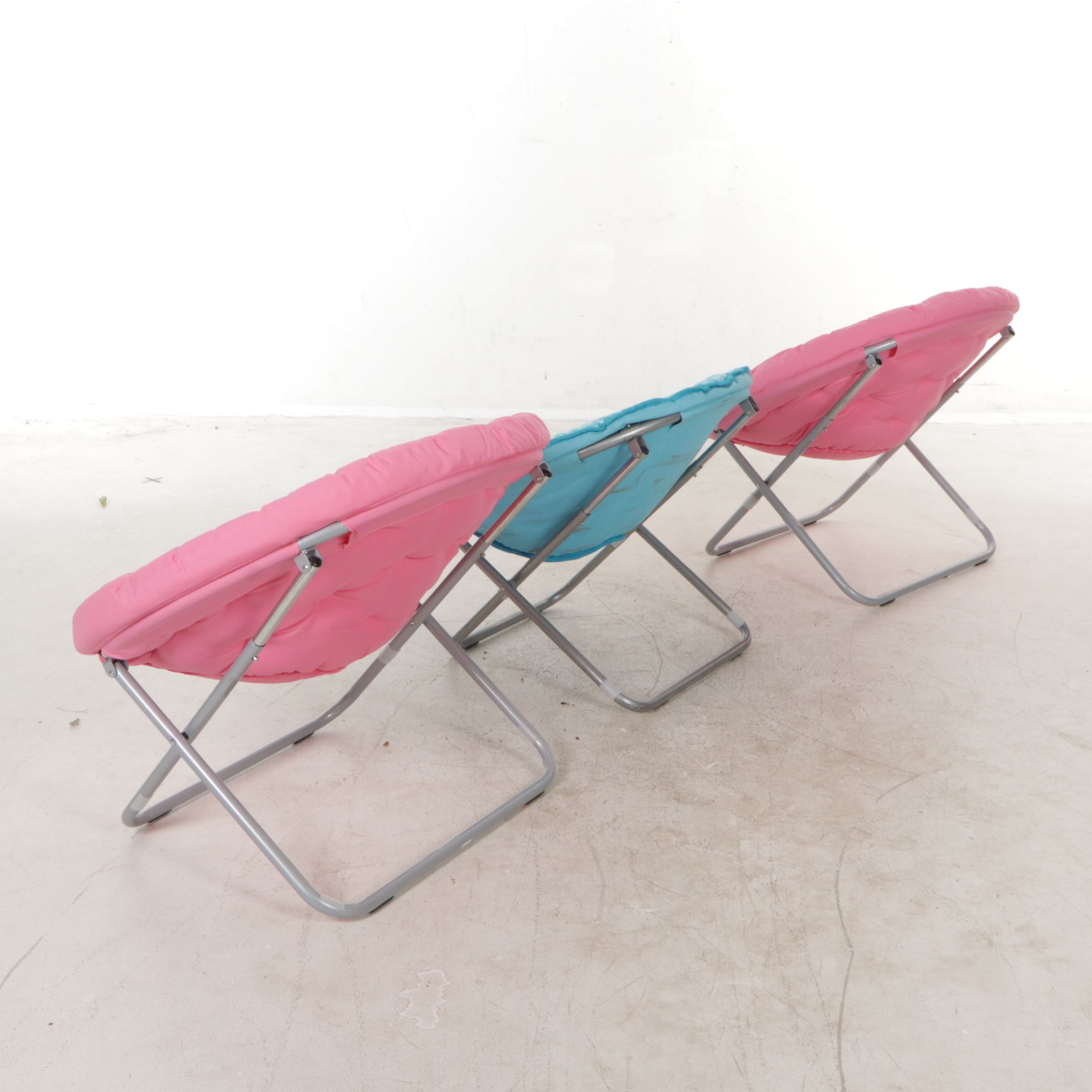 Three Folding Saucer Chairs