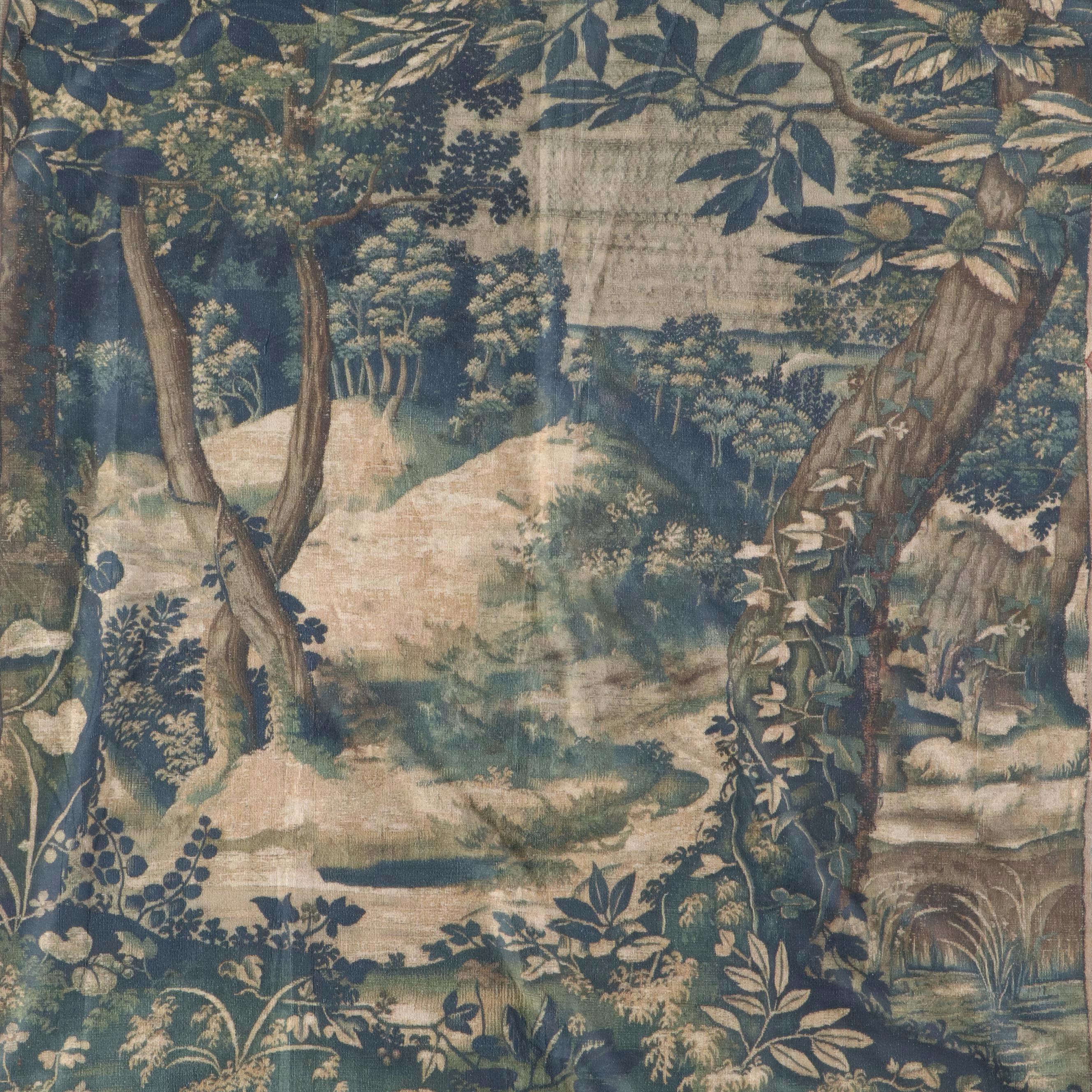 Verdure Landscape Printed Tapestry and Wooden Hanging Clips