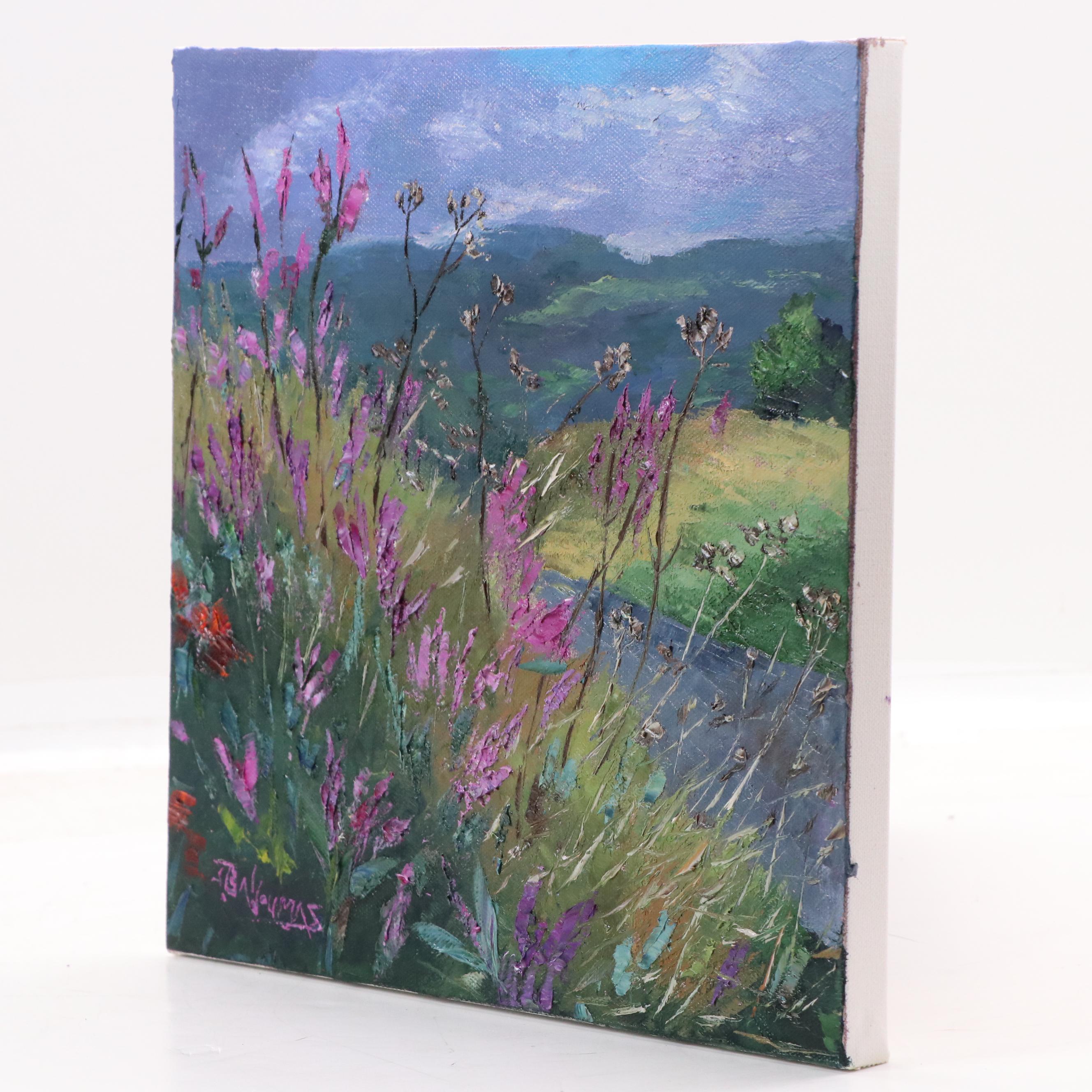 James Baldoumas Landscape Oil Painting "Wildflower Vista," 2025