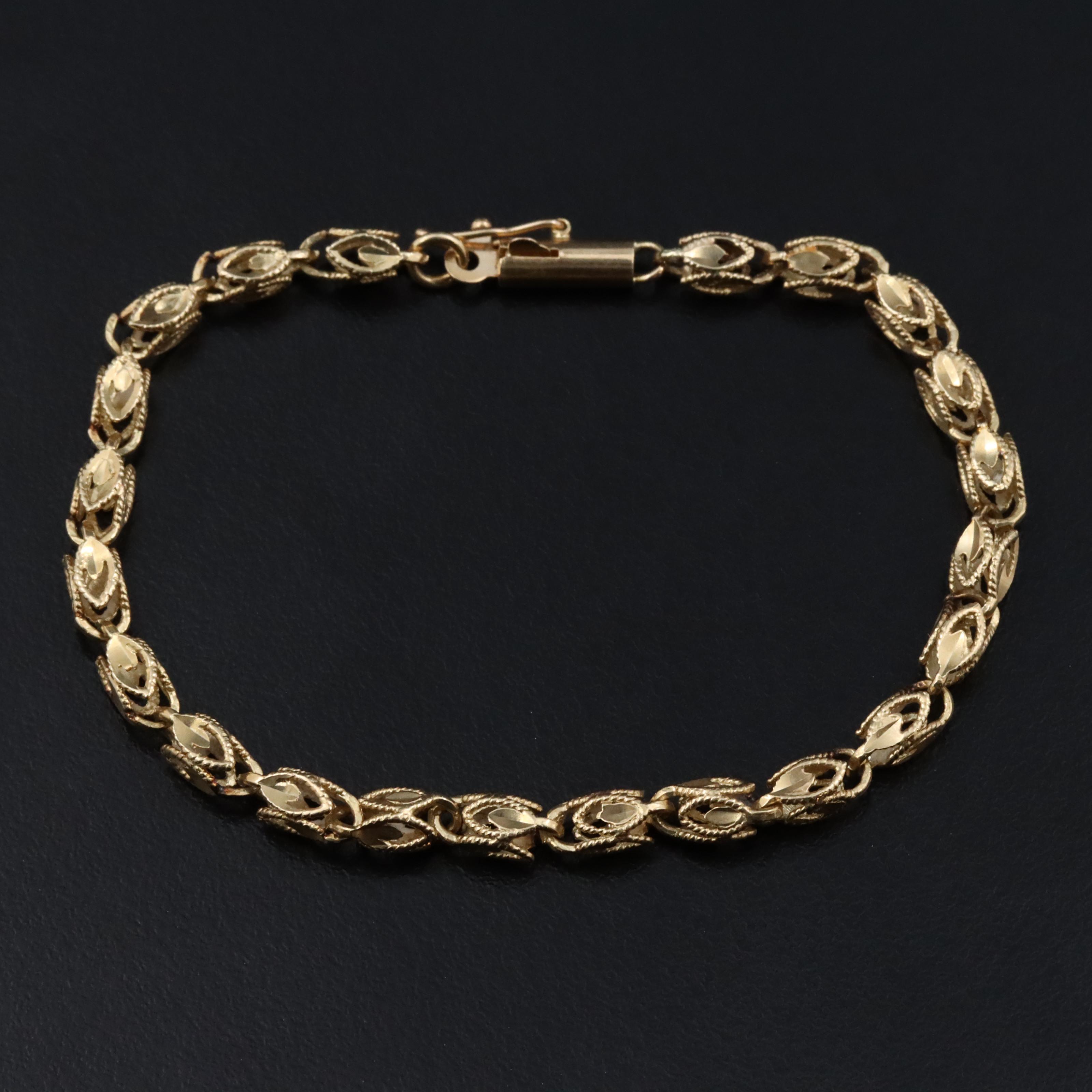 14K Fancy Link Bracelet