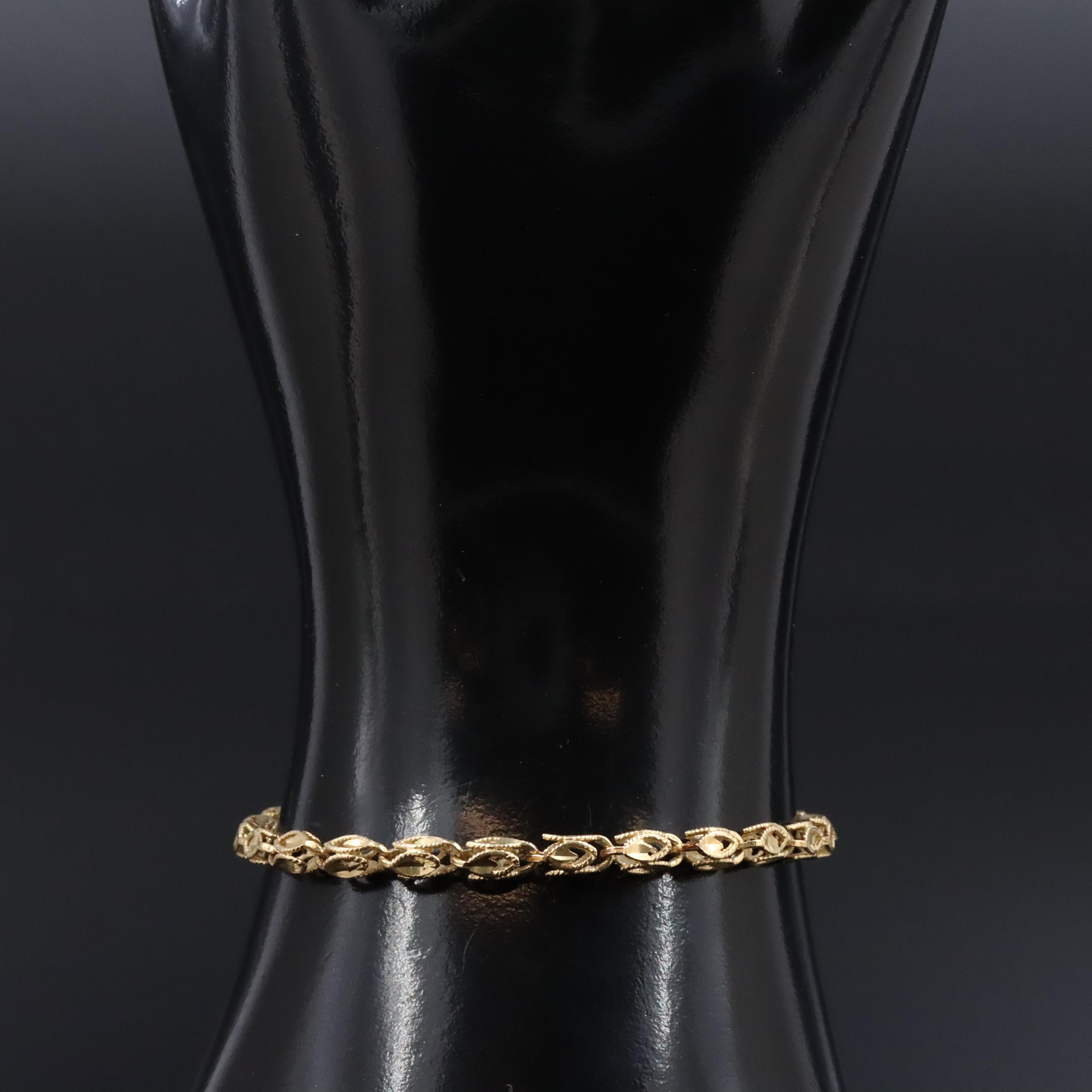 14K Fancy Link Bracelet