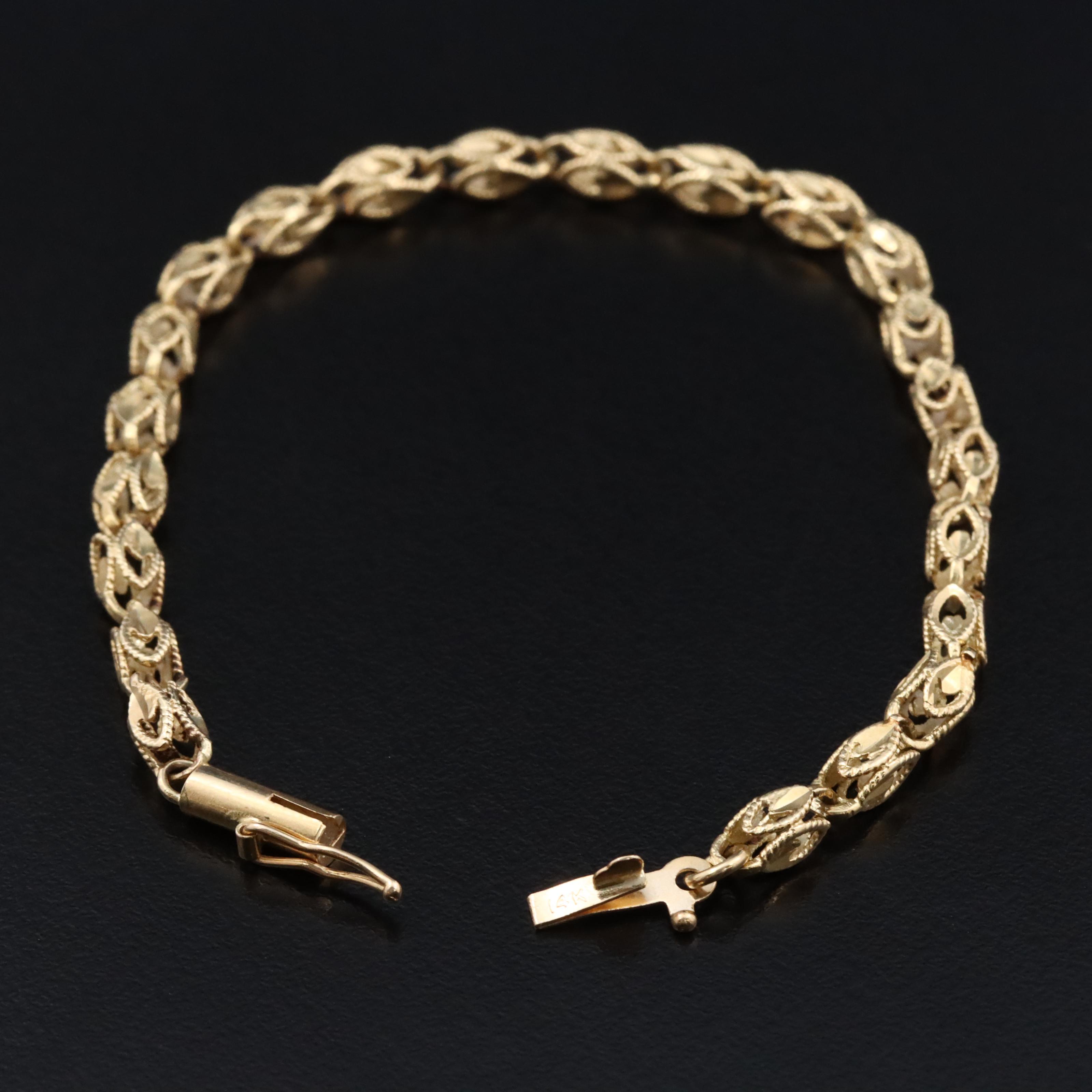 14K Fancy Link Bracelet