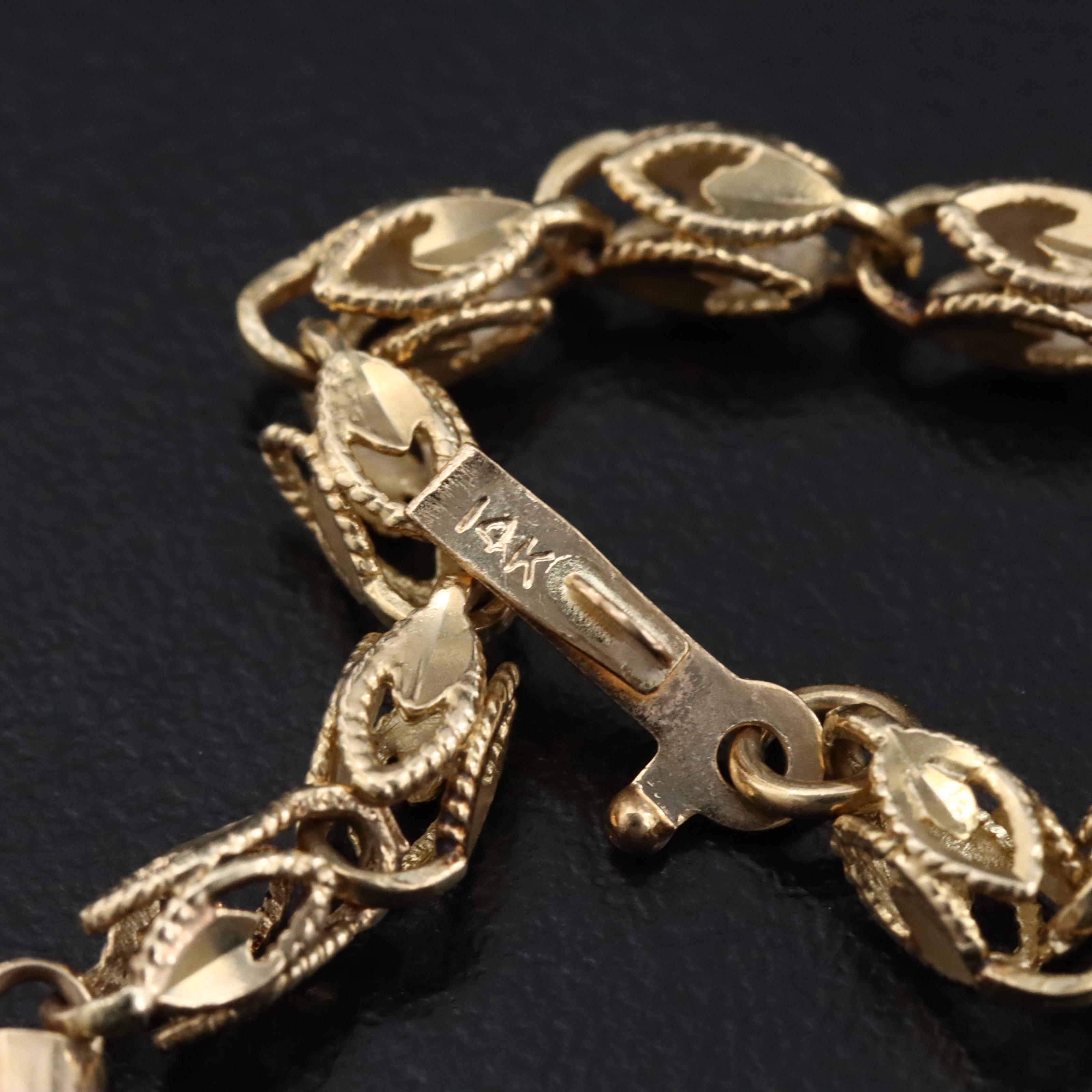 14K Fancy Link Bracelet