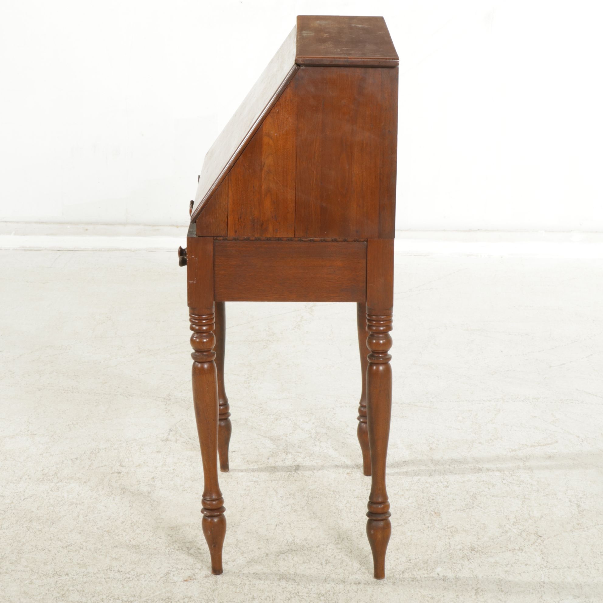 Sheraton Style Walnut Fall Front Desk, Late 19th to Early 20th Century