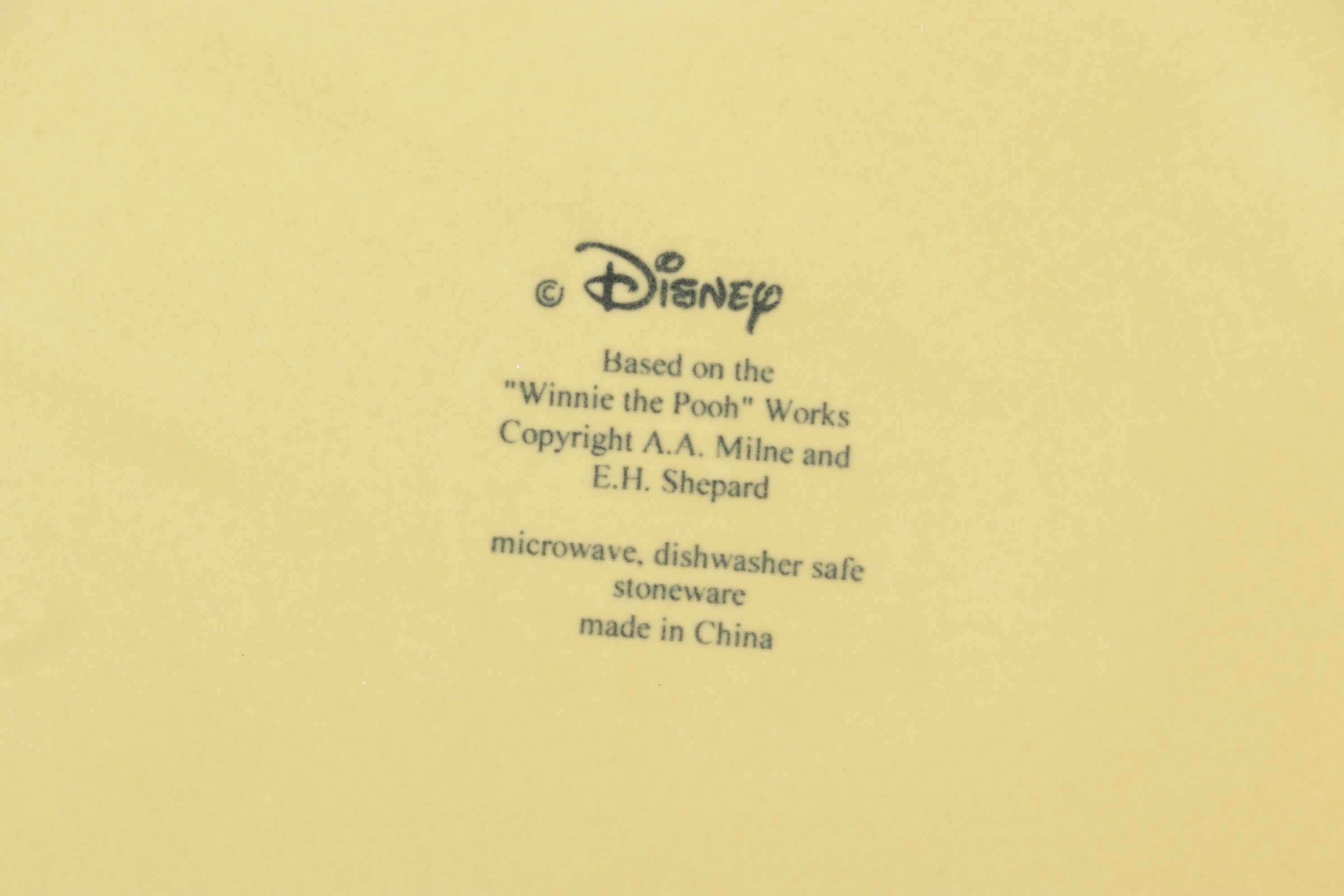 Disney "Winnie the Pooh" Themed Stoneware Dinner Plates, Salad Plates & Bowls