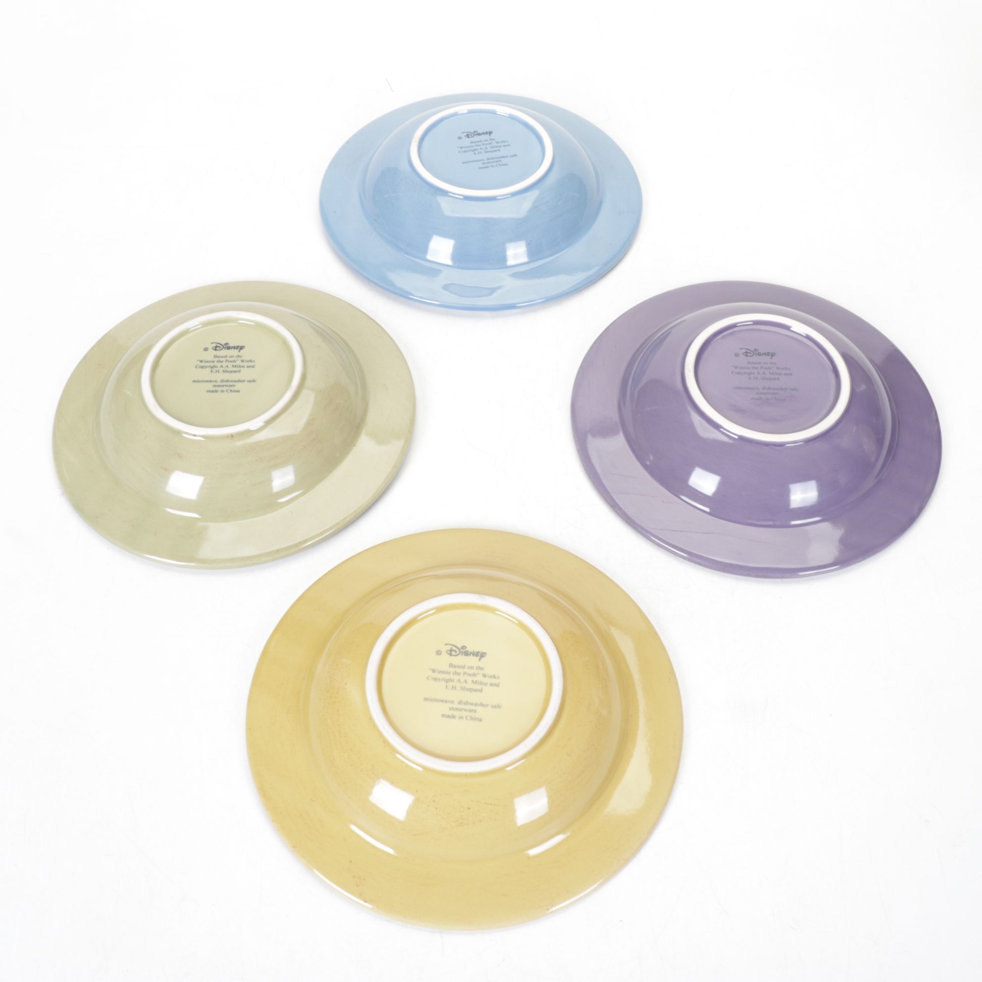 Disney "Winnie the Pooh" Themed Stoneware Dinner Plates, Salad Plates & Bowls