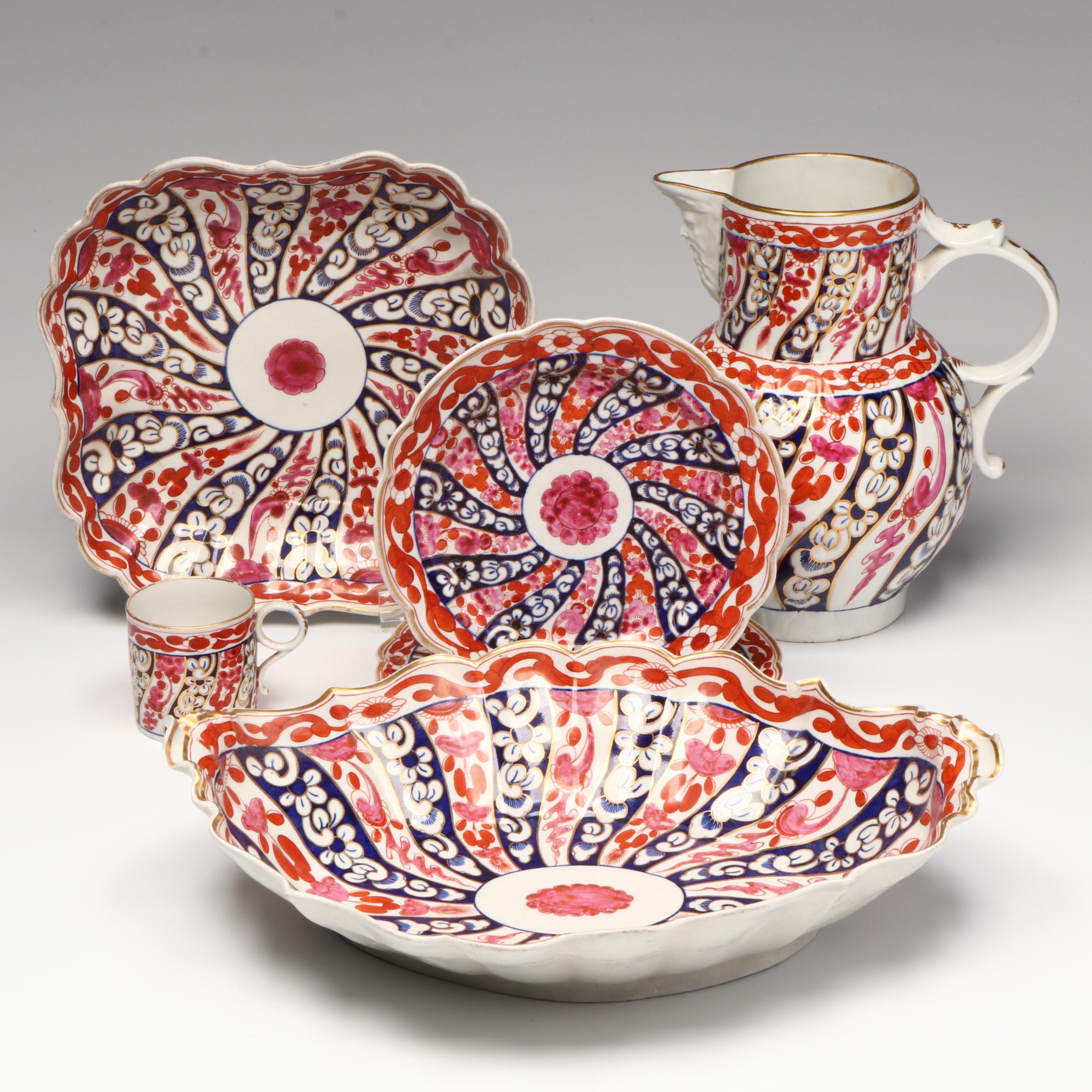 Dr. Wall with Flight and Other Worcester Porcelain "Queen Charlotte" Tableware