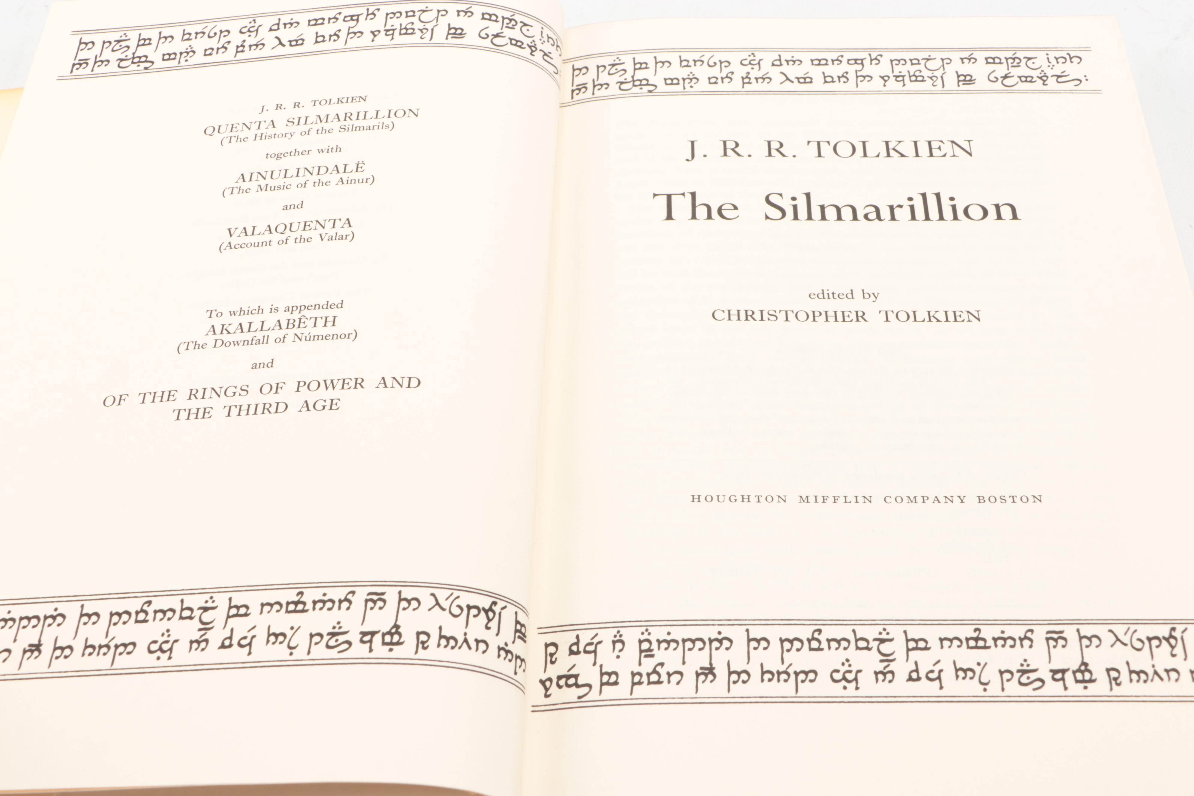First American Edition "The Silmarillion" by J. R. R. Tolkien with Map, 1977