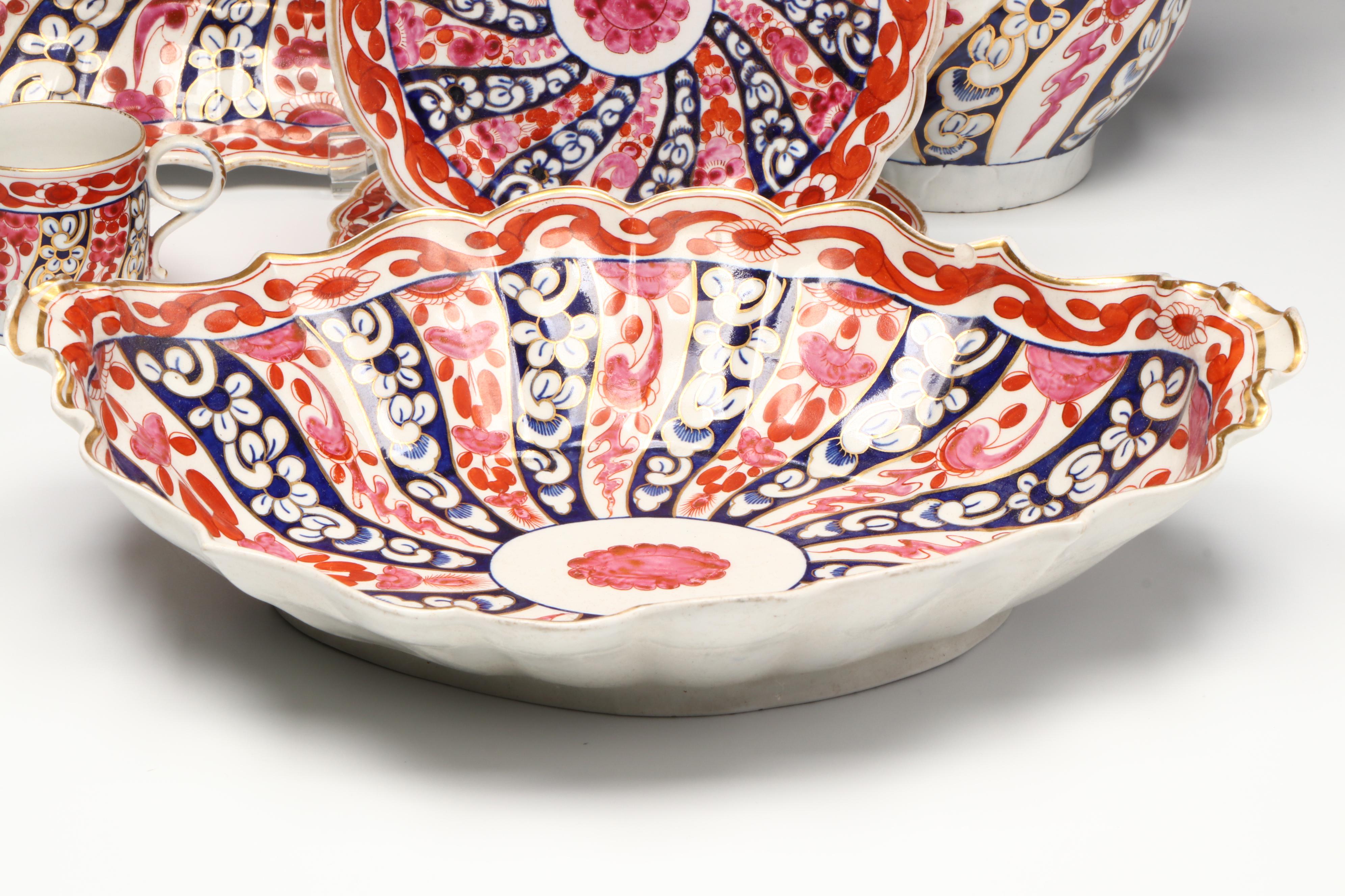 Dr. Wall with Flight and Other Worcester Porcelain "Queen Charlotte" Tableware