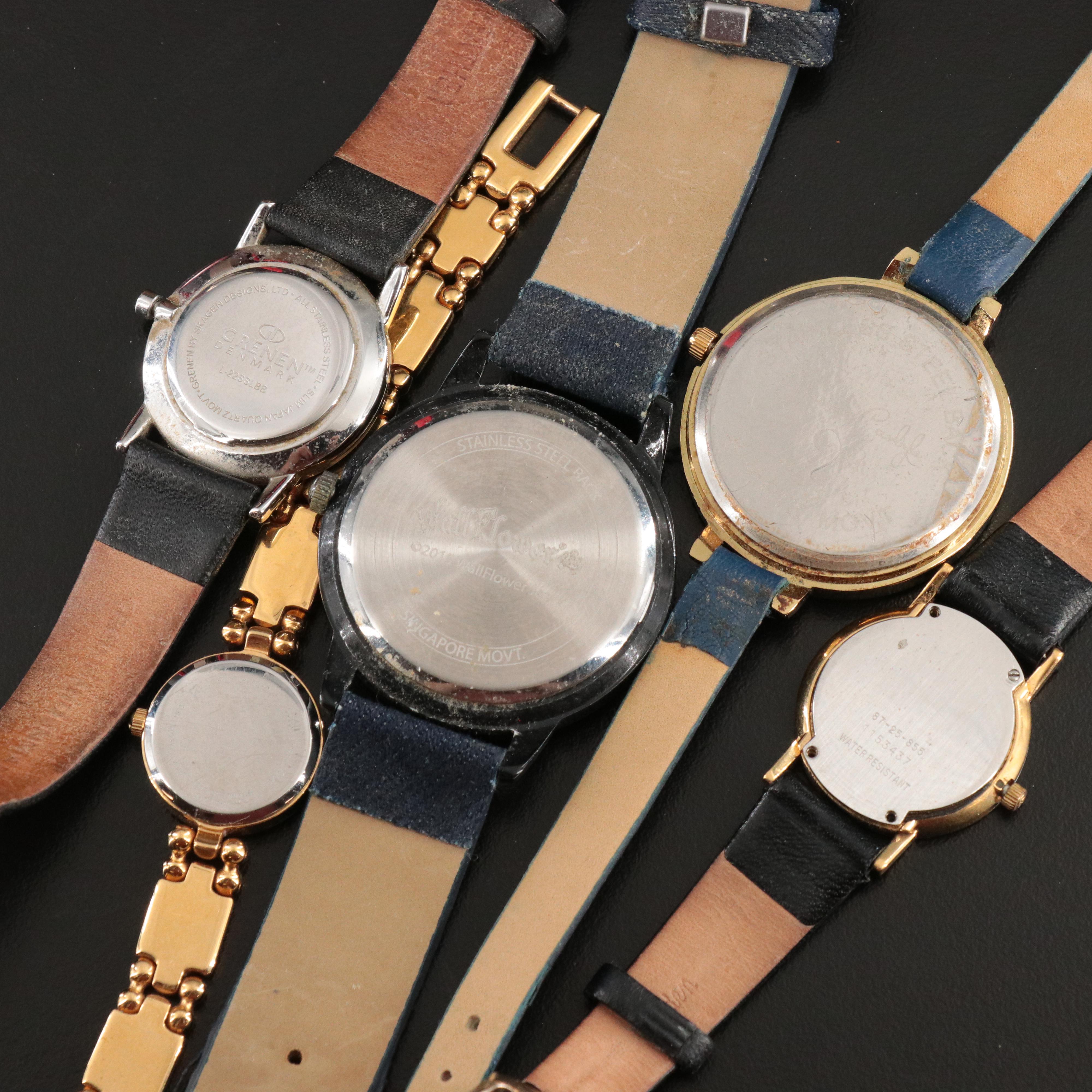 Collection of Quartz Watches  Featuring Movado Museum and Fossil