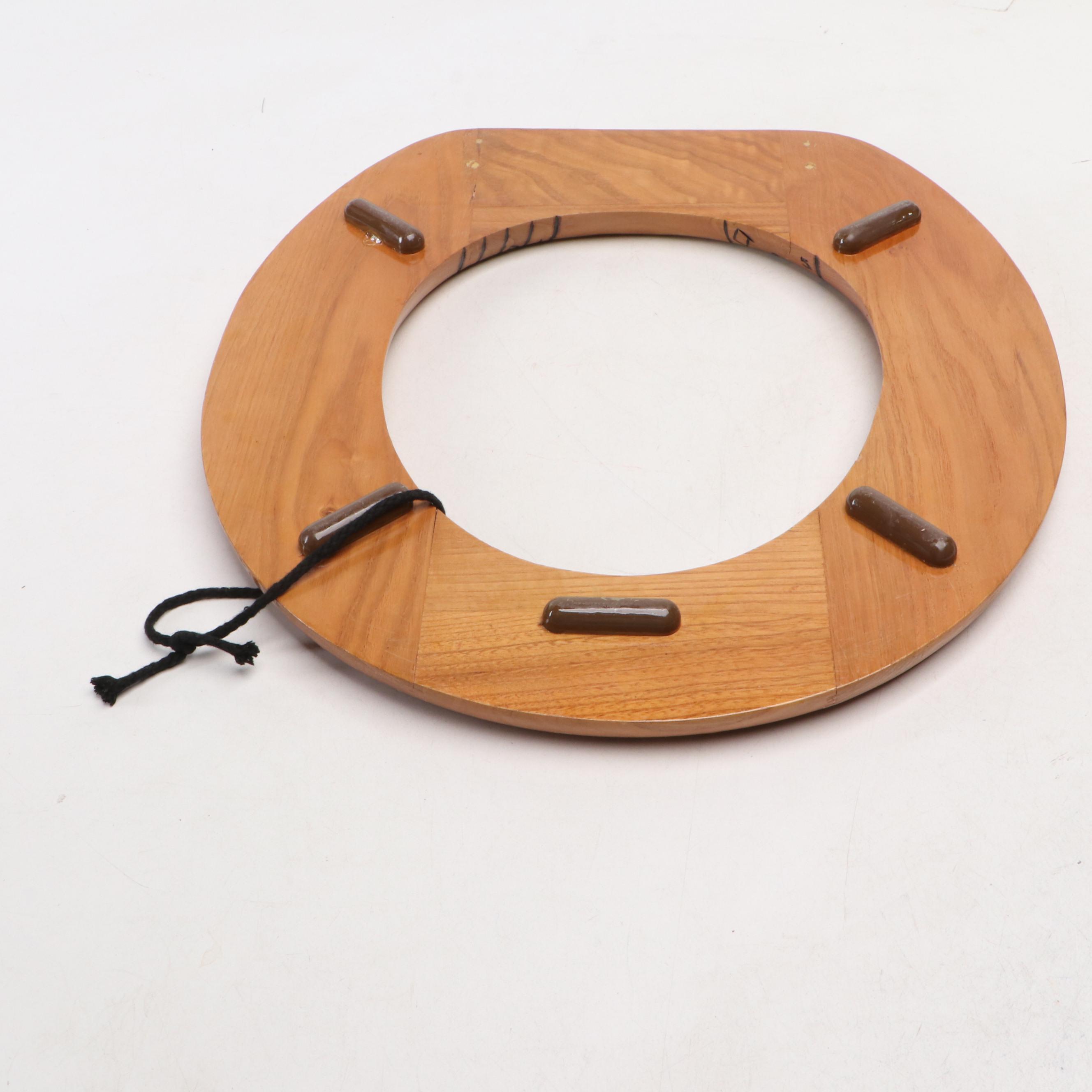 Carved Oak Cribbage Board Novelty Toilet Seat, Late 20th Century