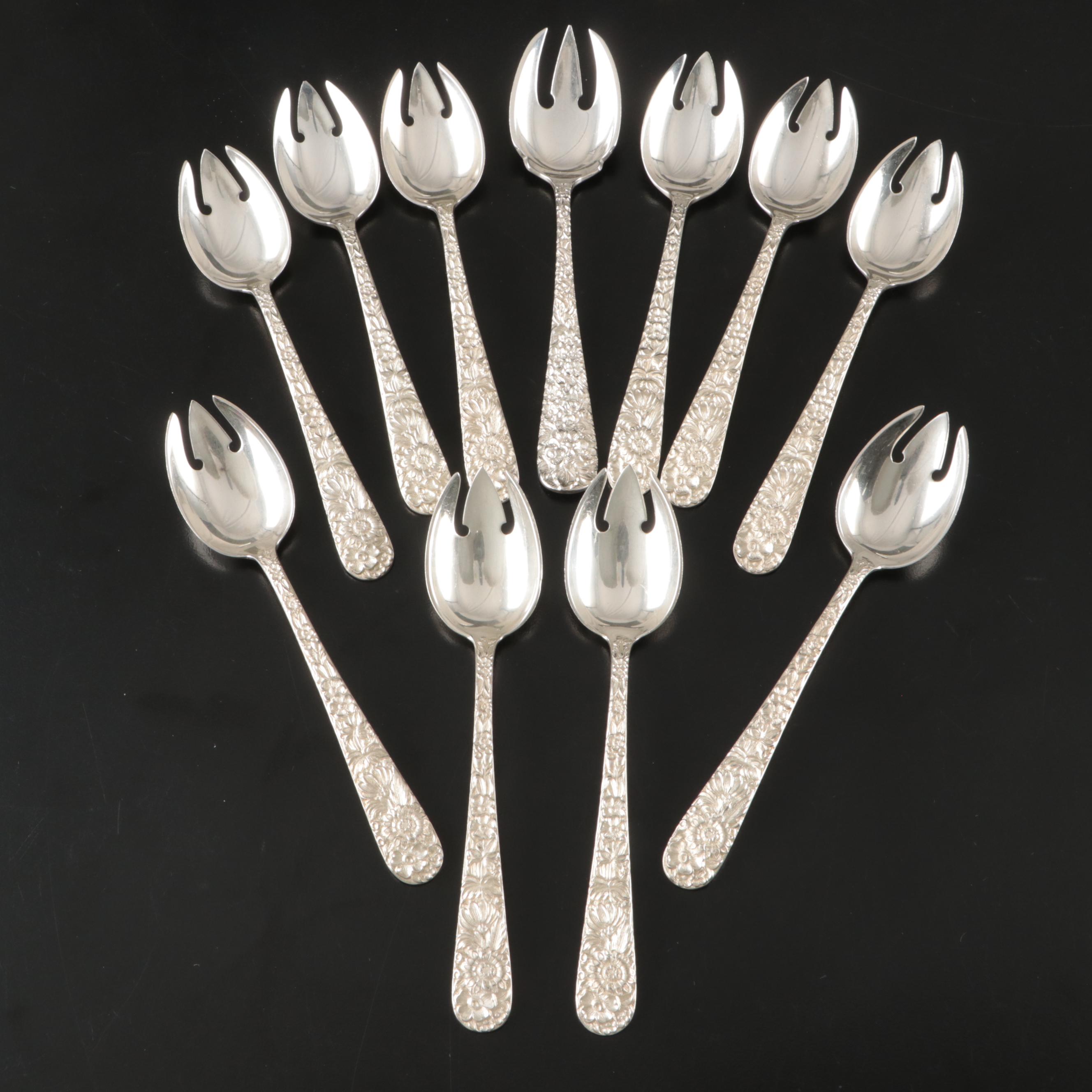 S. Kirk & Son "Repoussé" Sterling Silver Ice Cream Forks