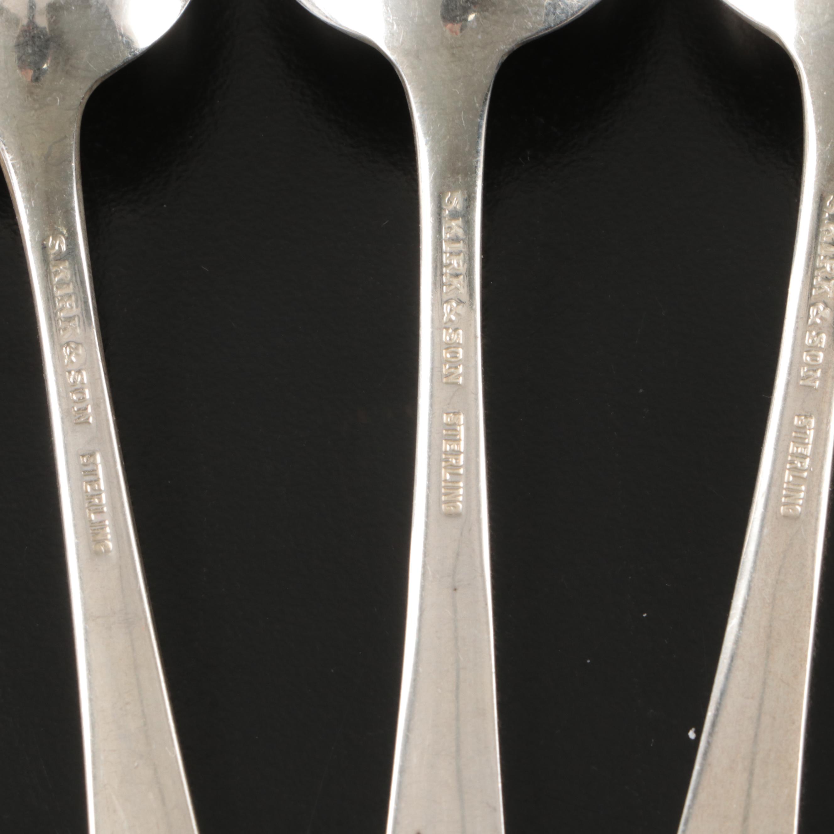 S. Kirk & Son "Repoussé" Sterling Silver Ice Cream Forks