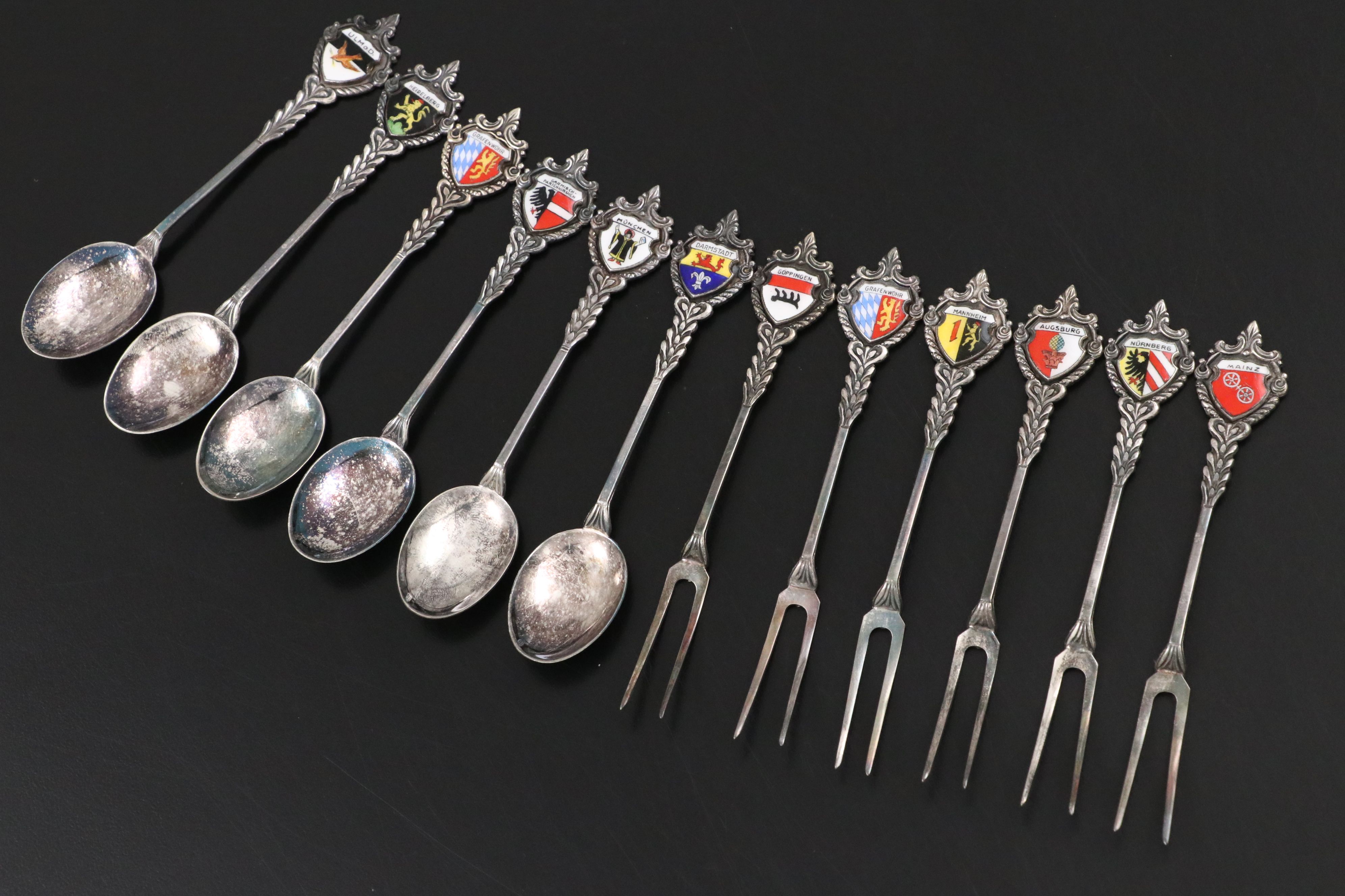 WMF 900 Silver Server with Other European 800 Silver and Souvenir Utensils