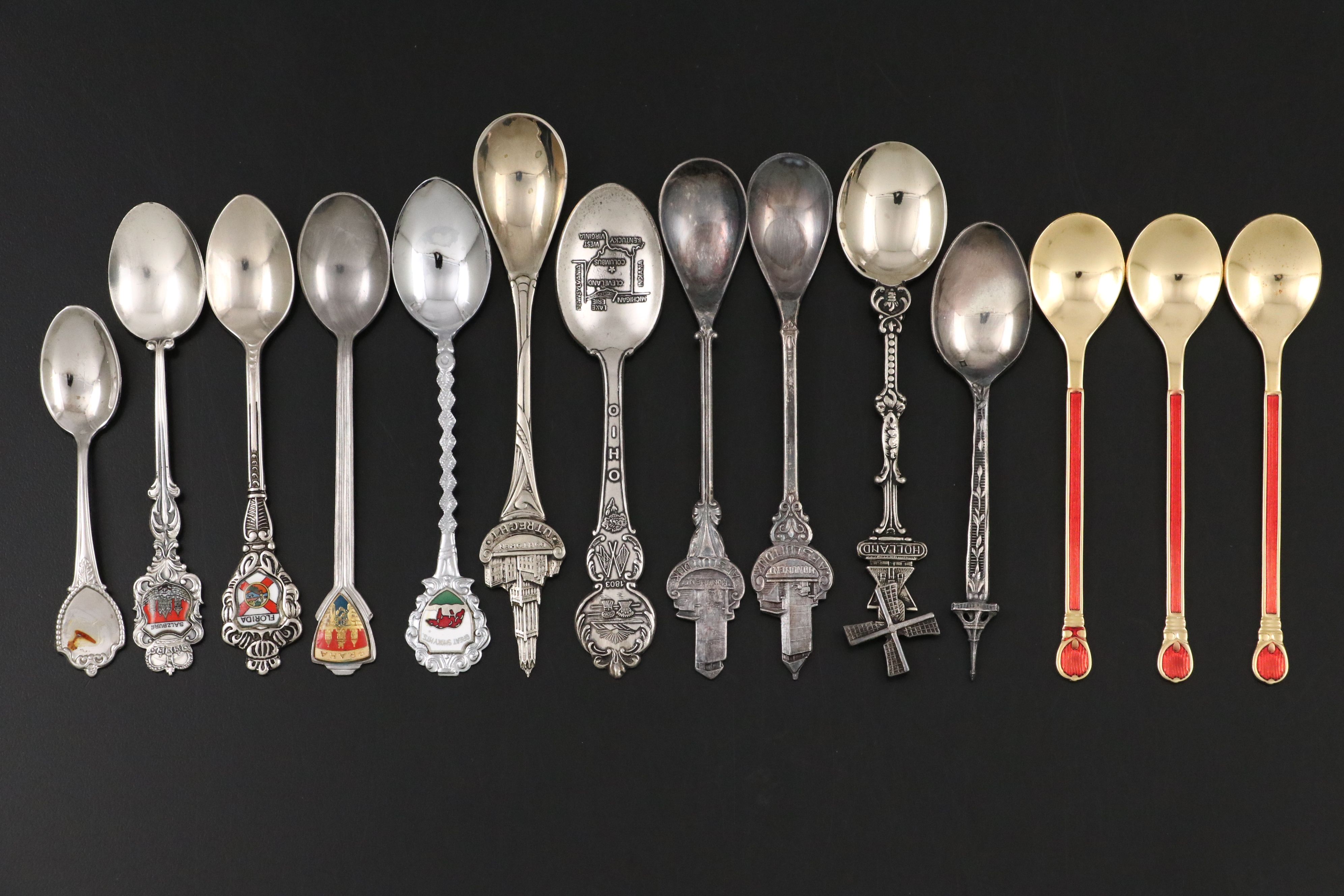 WMF 900 Silver Server with Other European 800 Silver and Souvenir Utensils