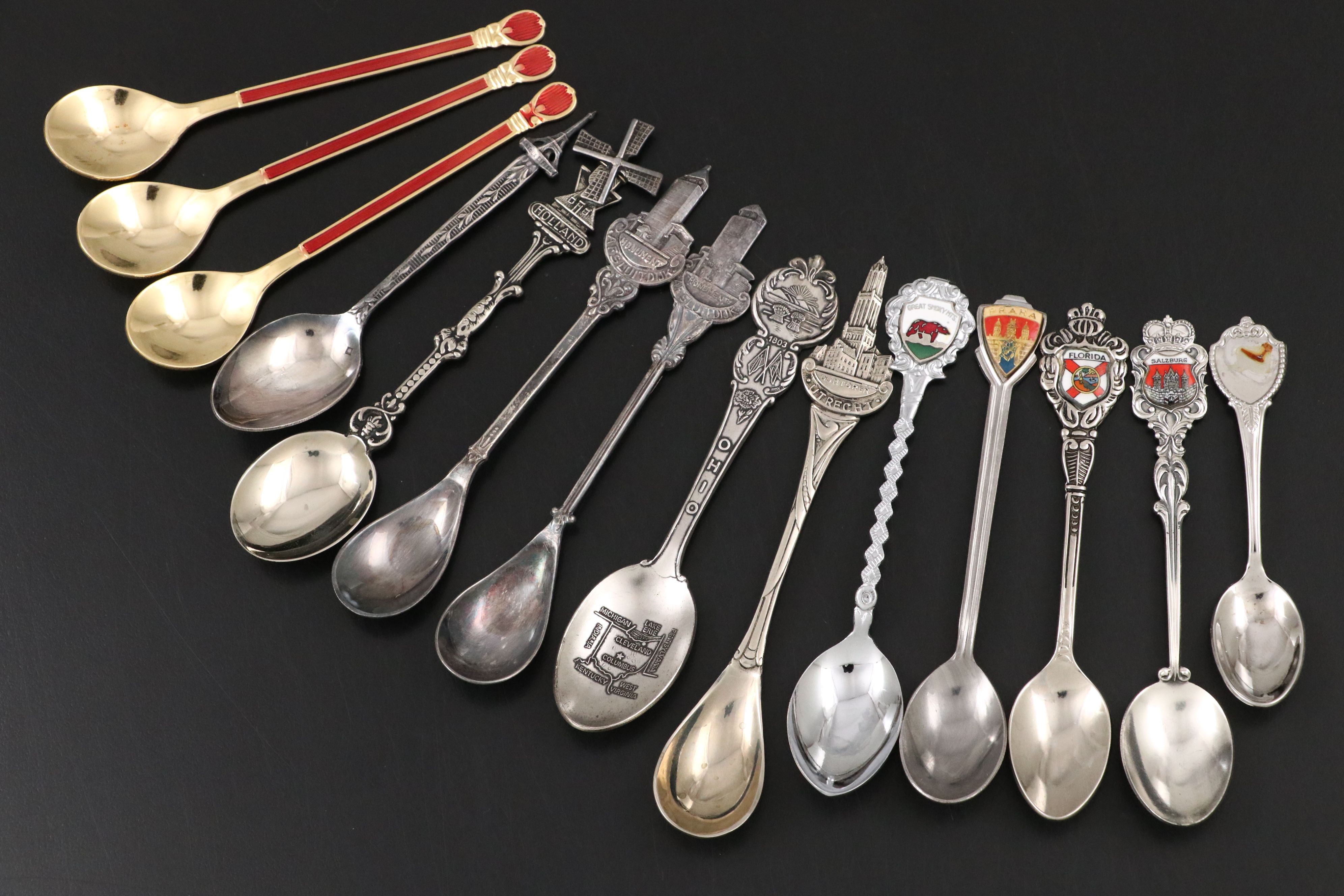 WMF 900 Silver Server with Other European 800 Silver and Souvenir Utensils