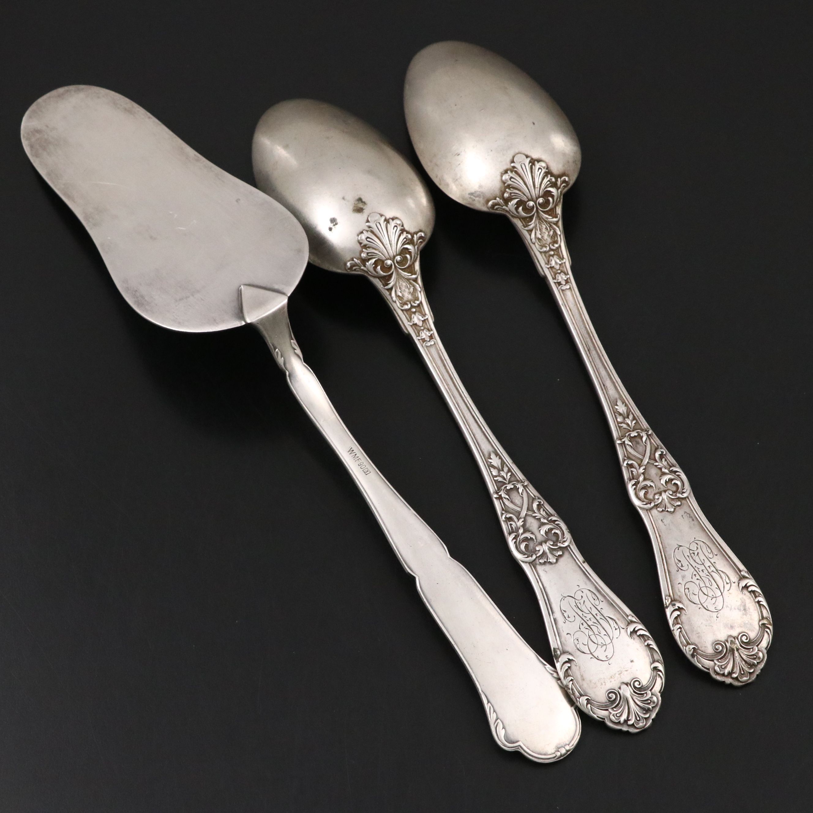 WMF 900 Silver Server with Other European 800 Silver and Souvenir Utensils