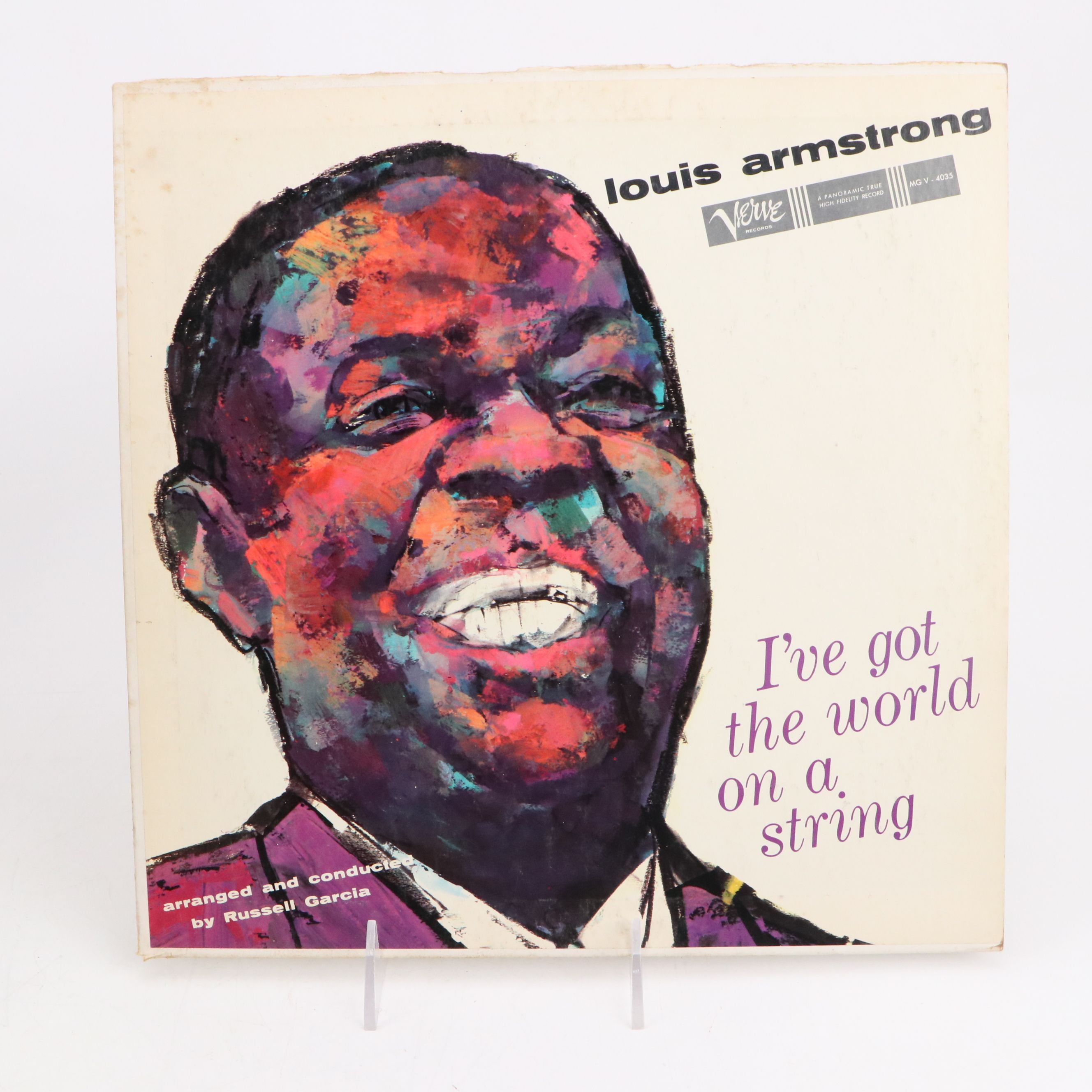 The Carpenters, Louis Armstrong, and More Vinyl Record Albums with Metal Rack