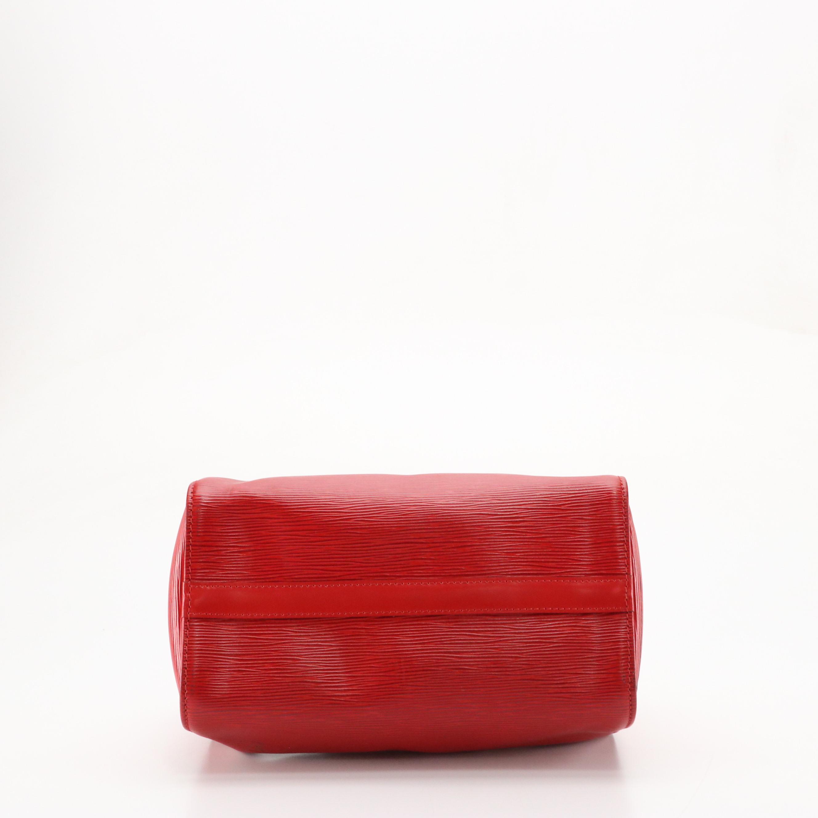 Louis Vuitton Speedy 25 Handbag in Red Epi Leather
