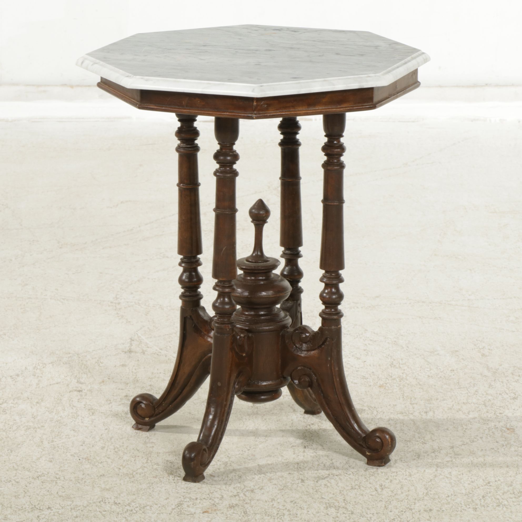 Victorian Octagonal Marble Top Side Table