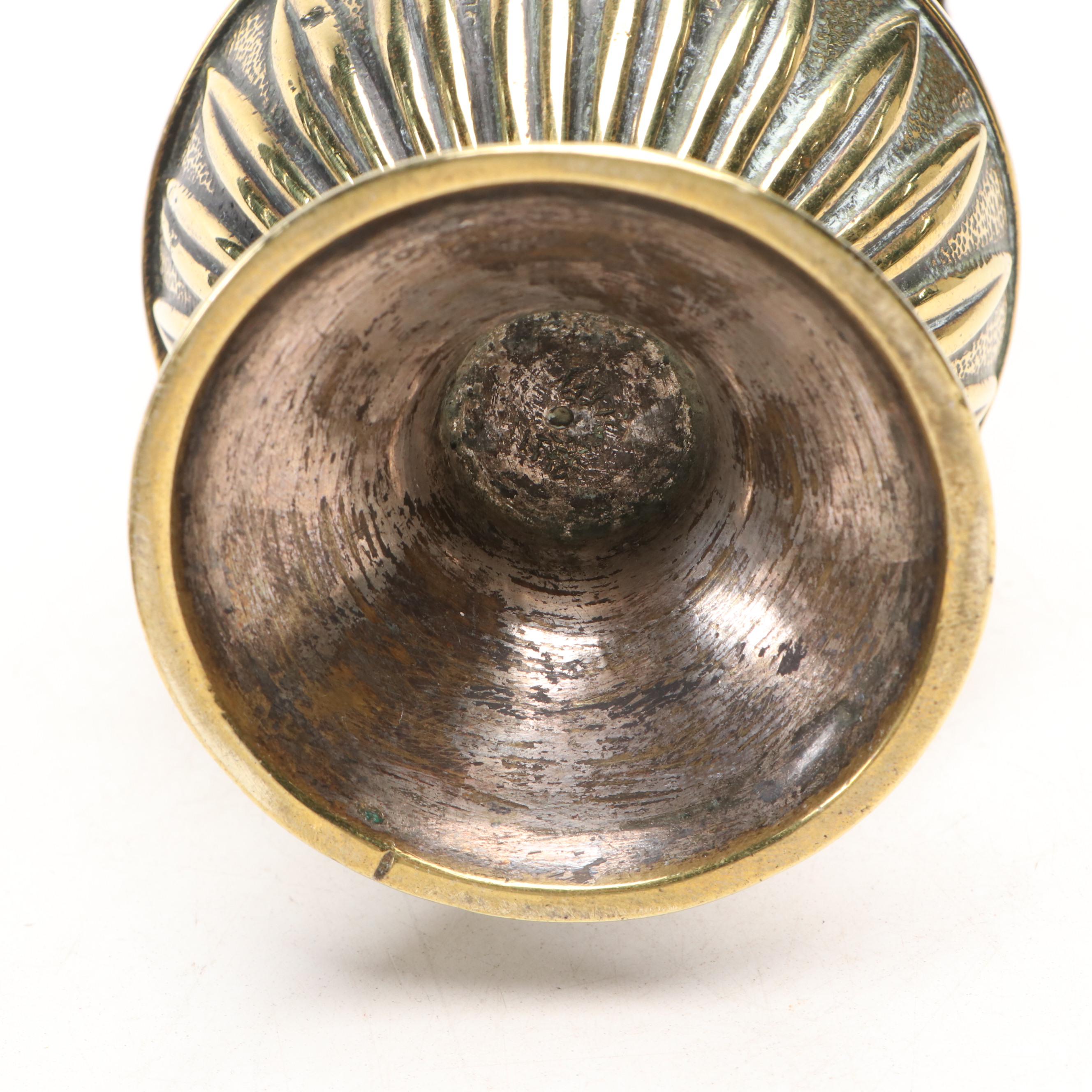 Russian Hammered Brass Oval Handled Trays with Muffineer and More Brass