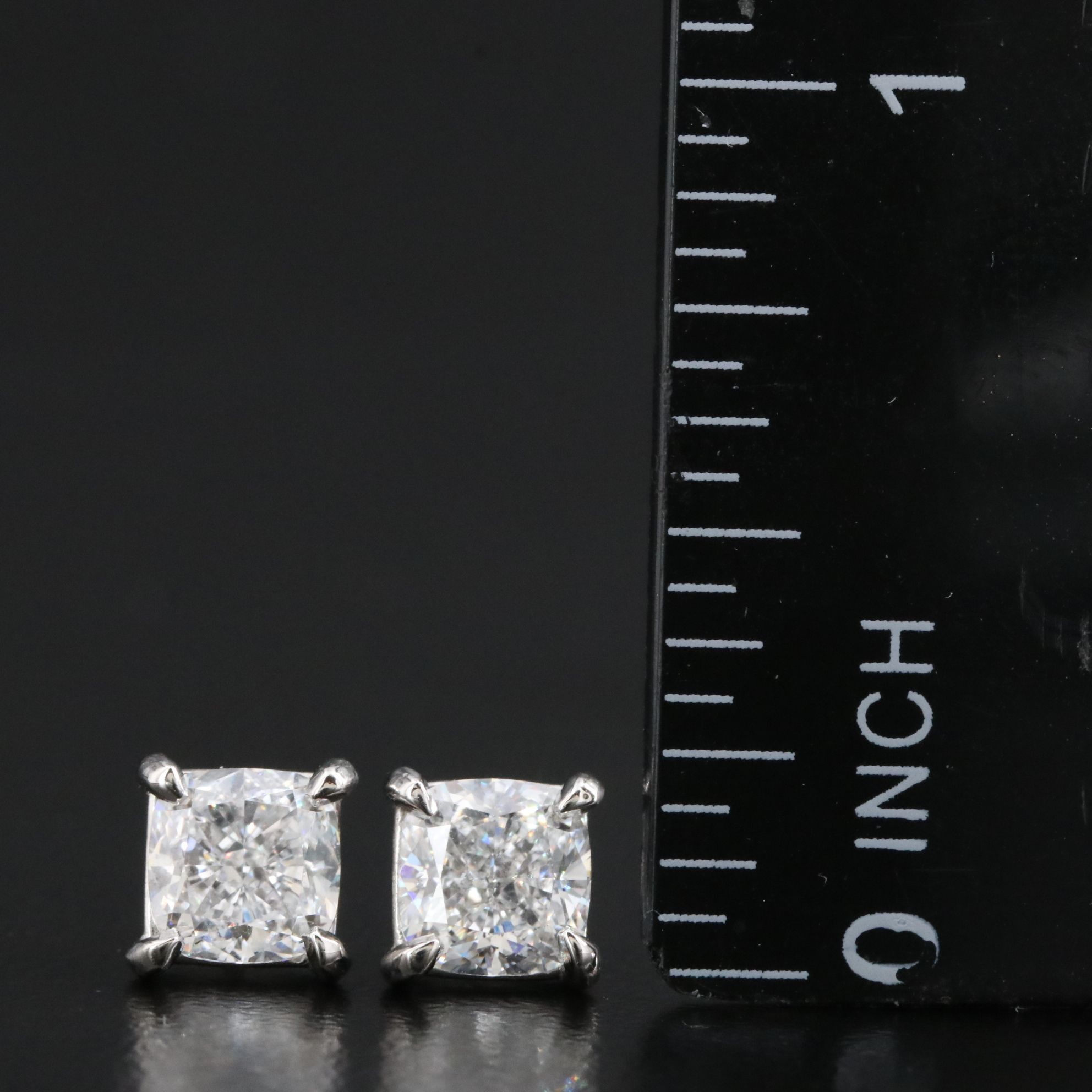 Platinum 2.02 CTW Diamond Solitaire Earrings with GIA Reports