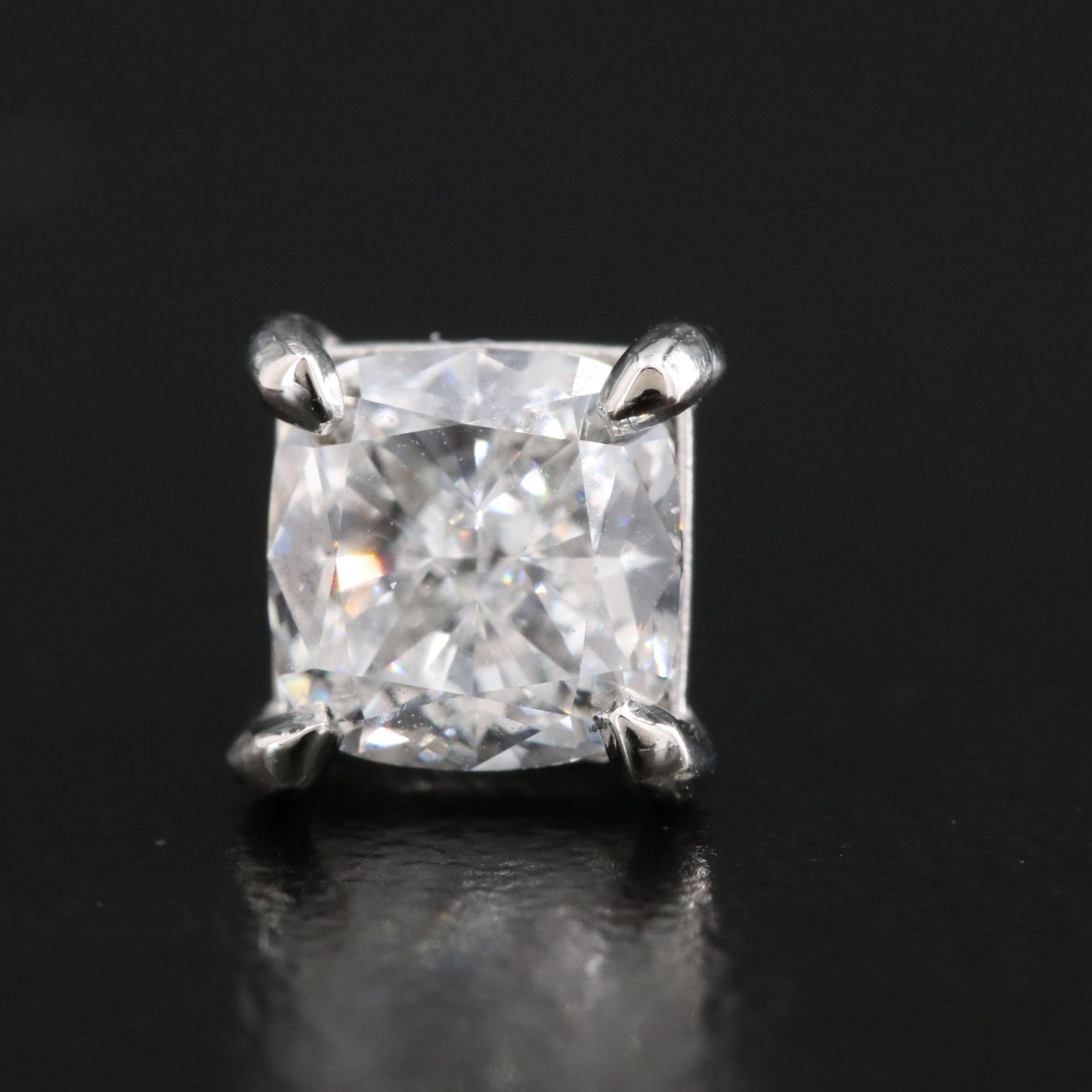 Platinum 2.02 CTW Diamond Solitaire Earrings with GIA Reports