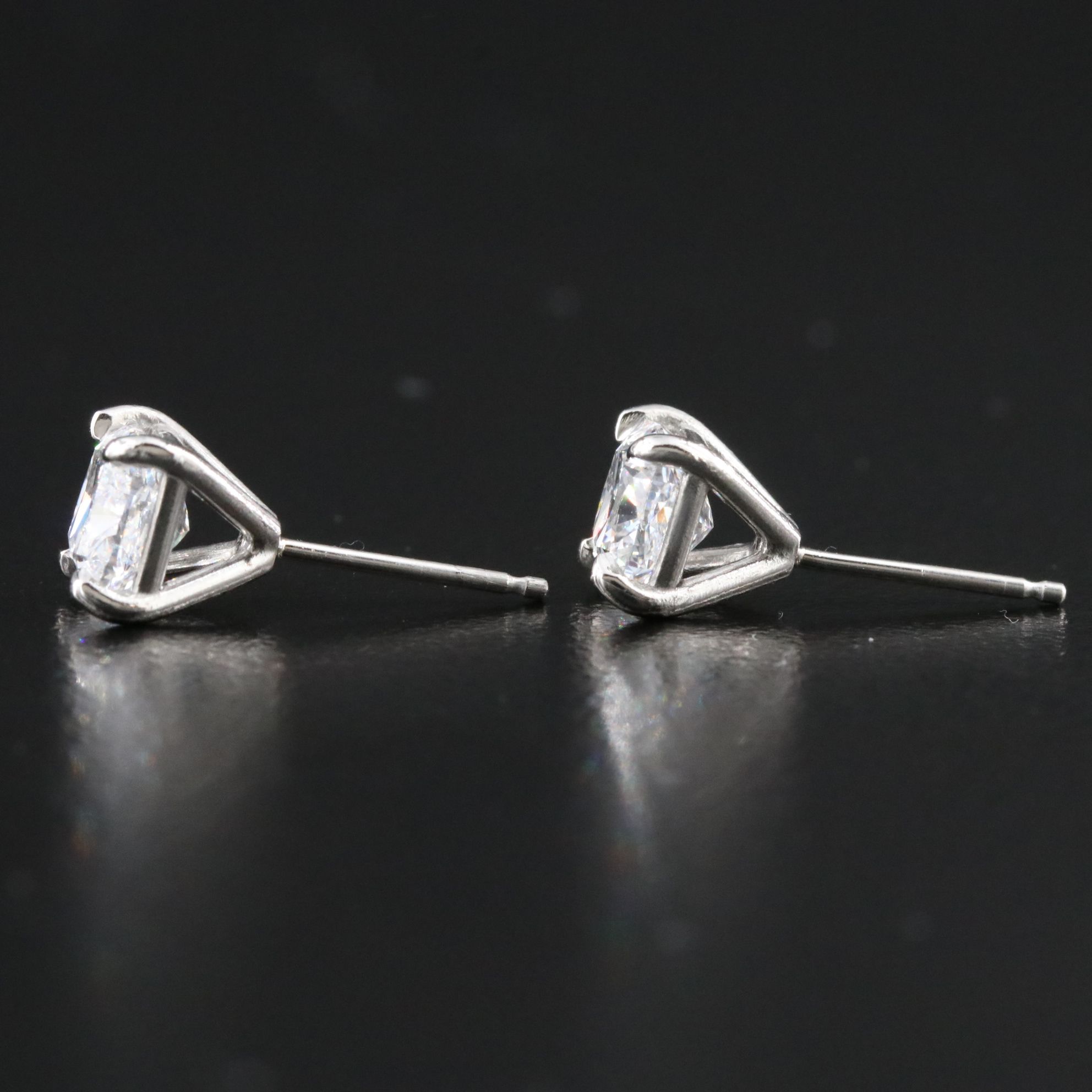 Platinum 2.02 CTW Diamond Solitaire Earrings with GIA Reports