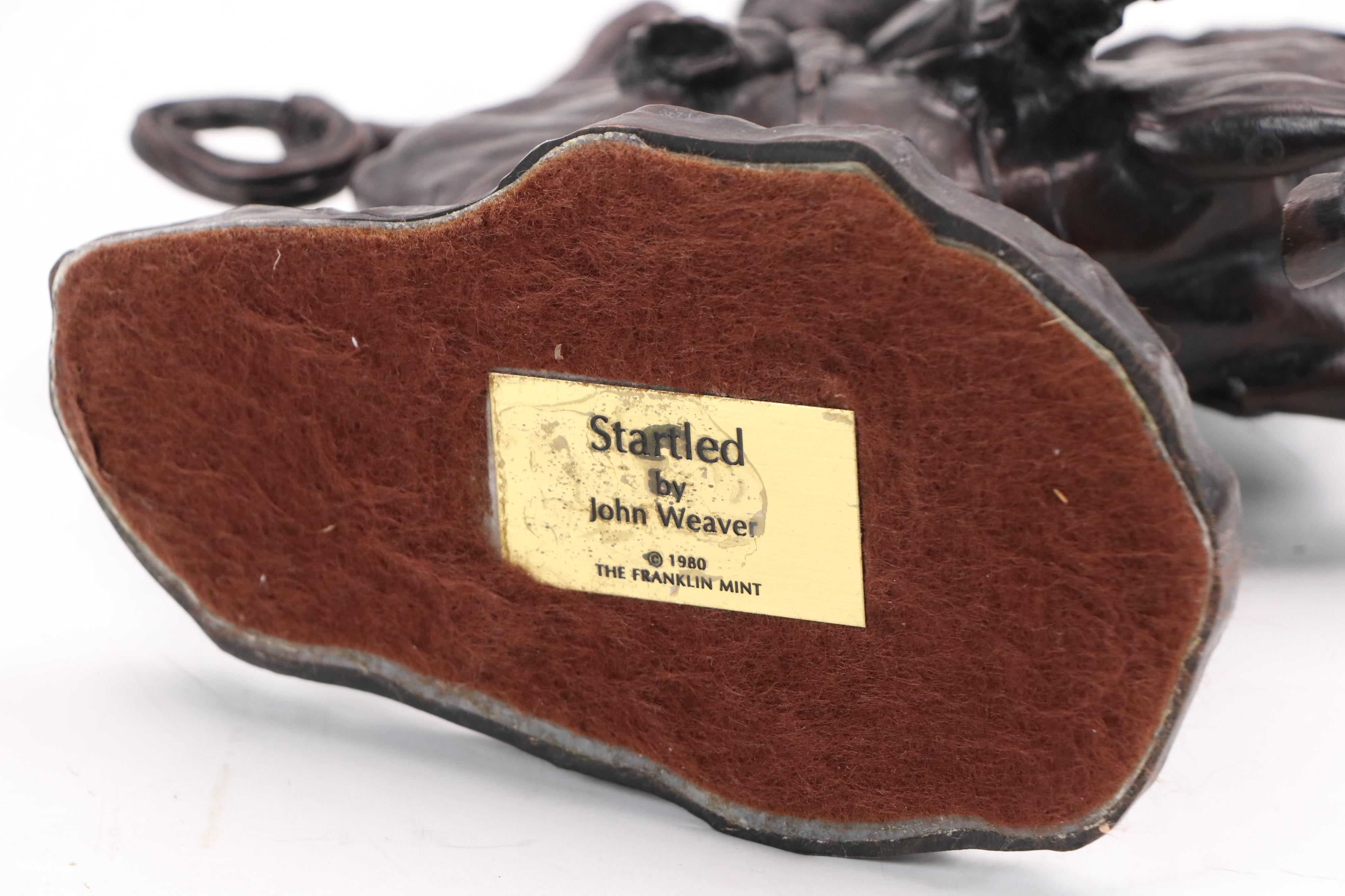 The Franklin Mint John Weaver Bronze Sculpture "Startled," 1980