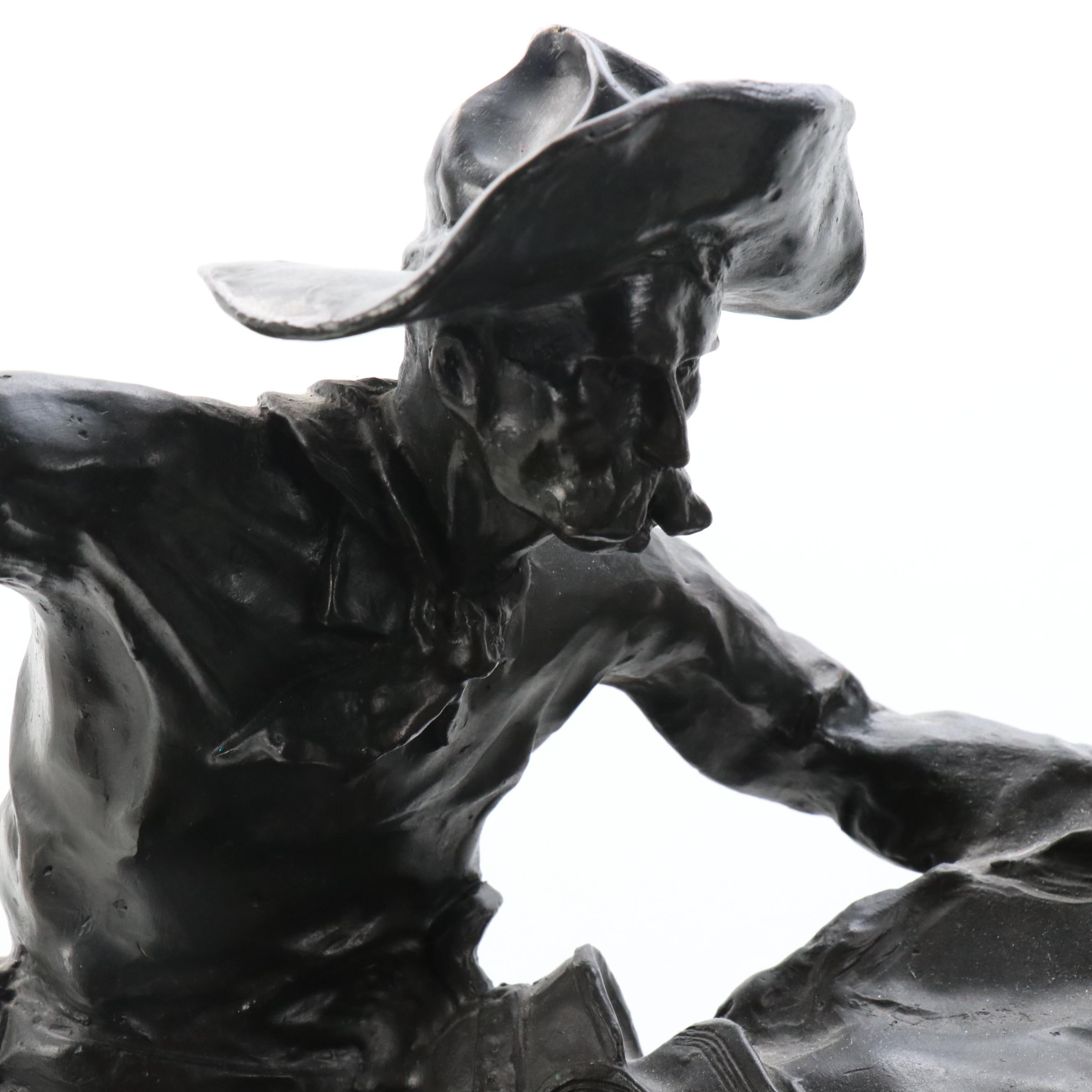 Bronze Sculpture After Frederic Remington "Bronco Buster"