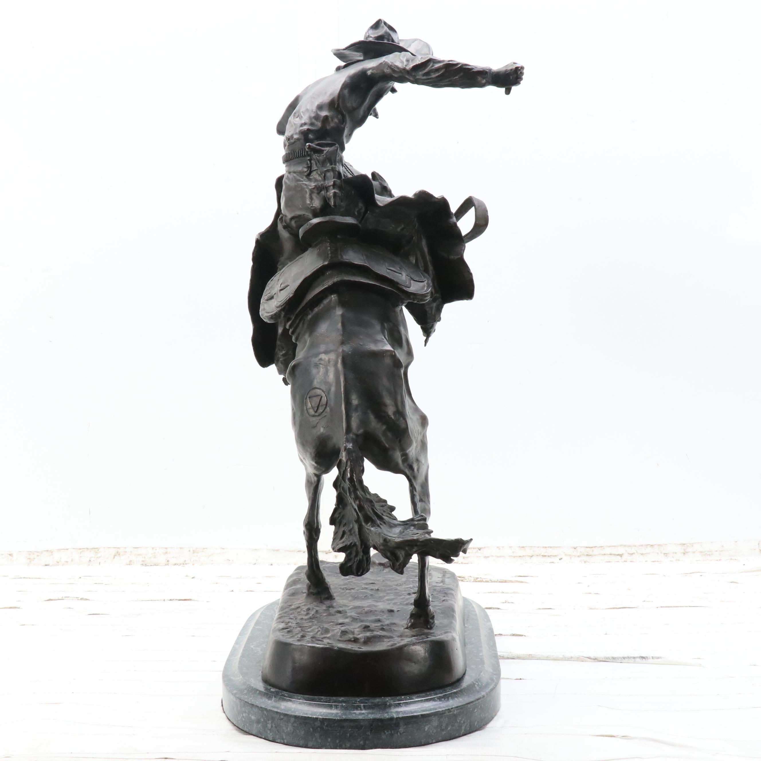Bronze Sculpture After Frederic Remington "Bronco Buster"