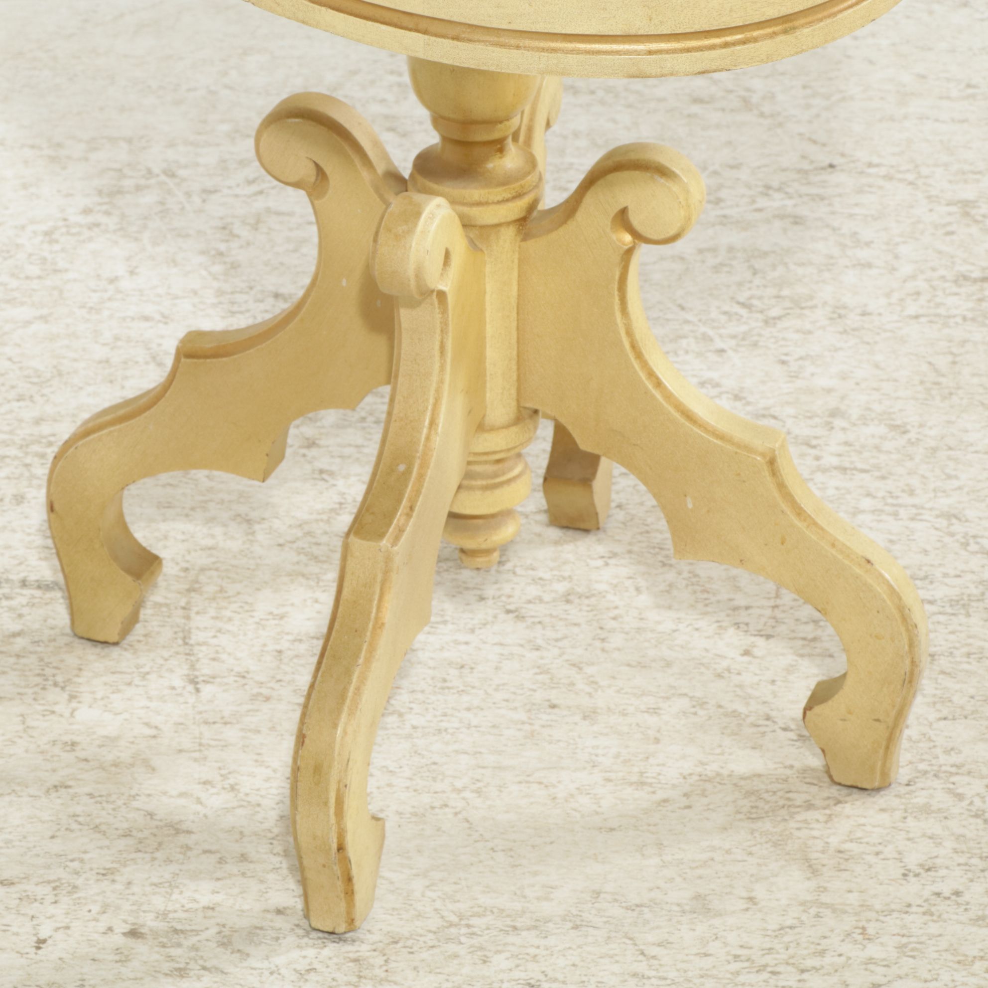 Louis XV Style Painted Wood Oval Accent Table with Marble Top