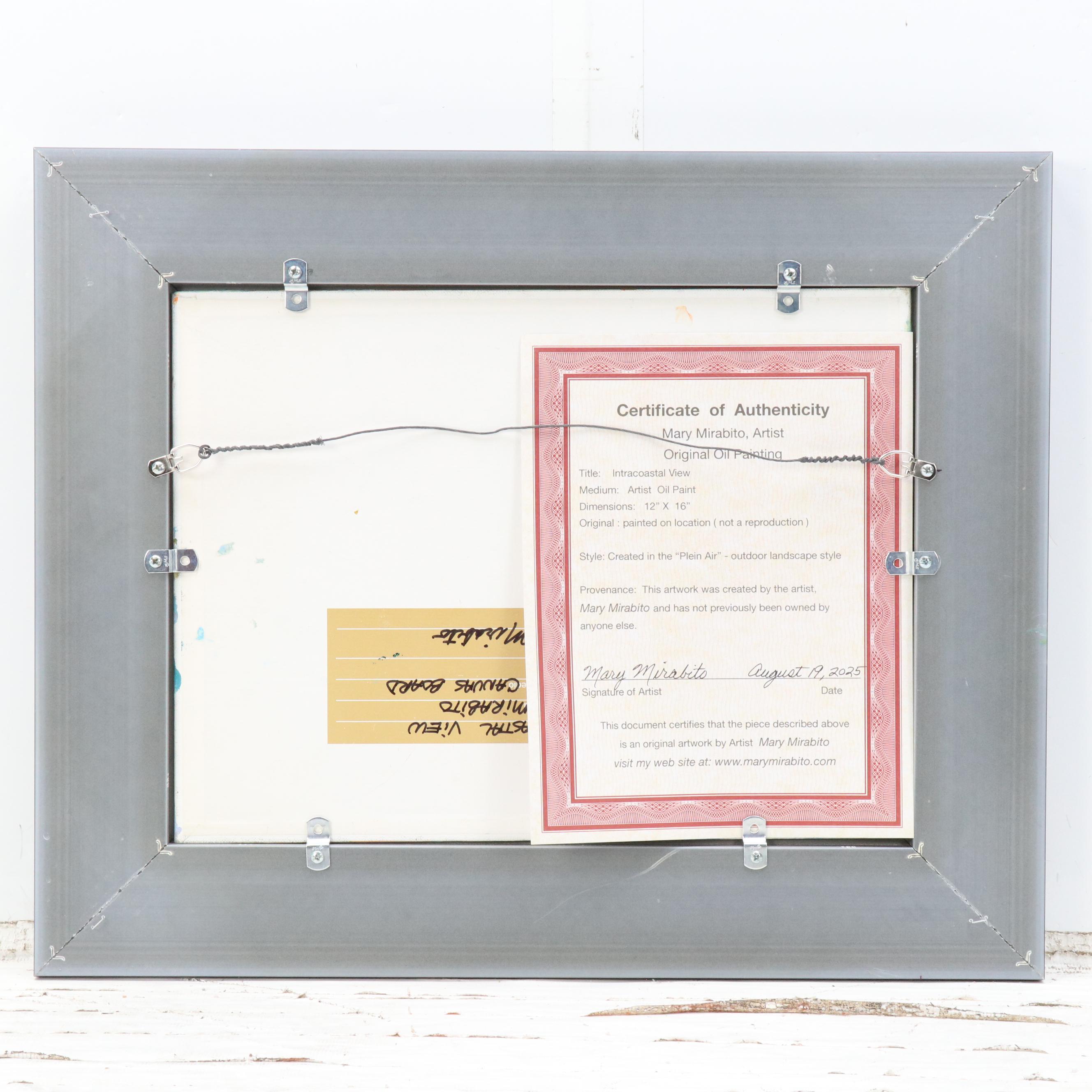 Mary Mirabito Oil Painting "Intracoastal View," 2026