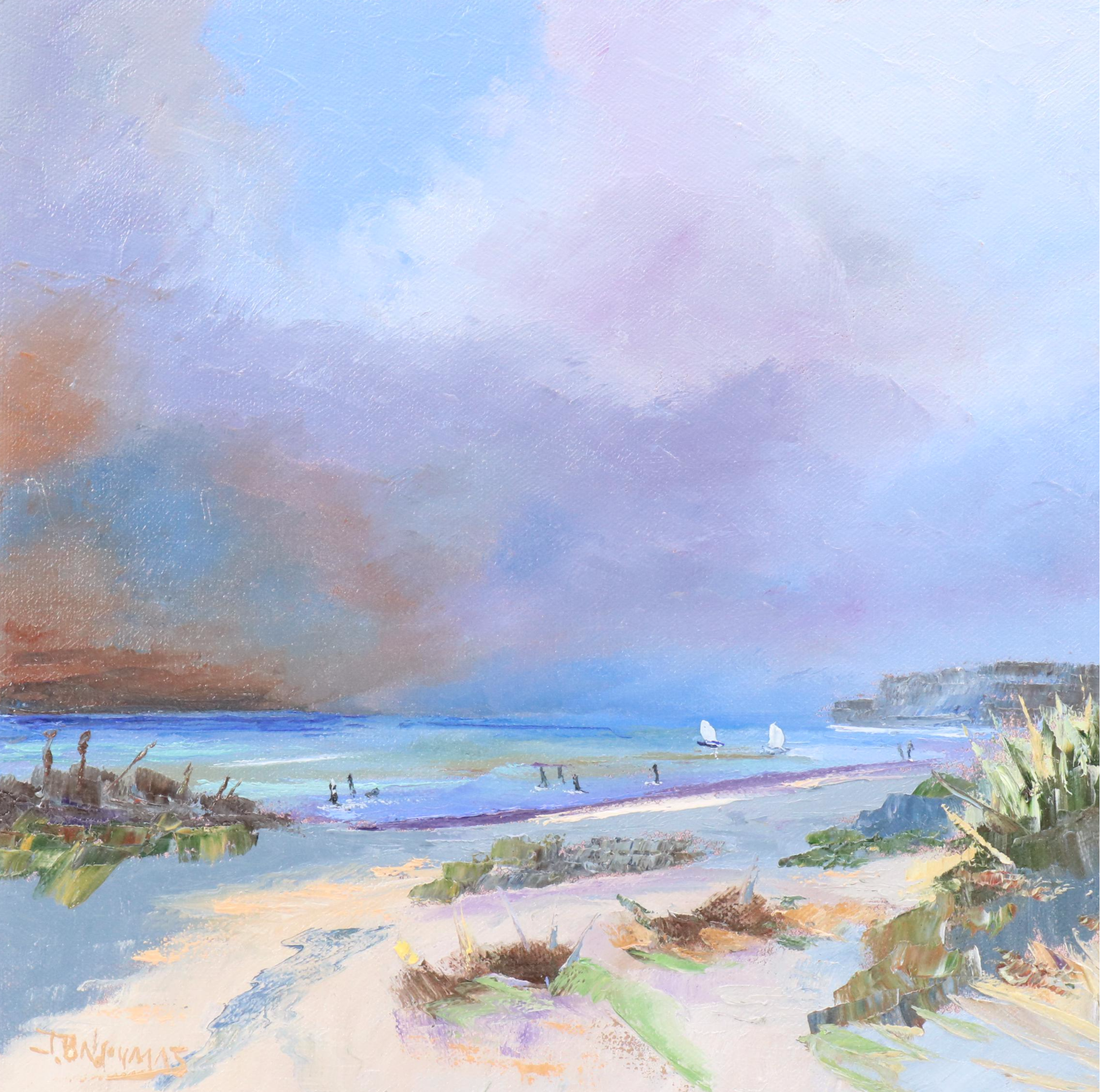 James Baldoumas Beach Landscape Oil Painting "Incoming Storm," 2025