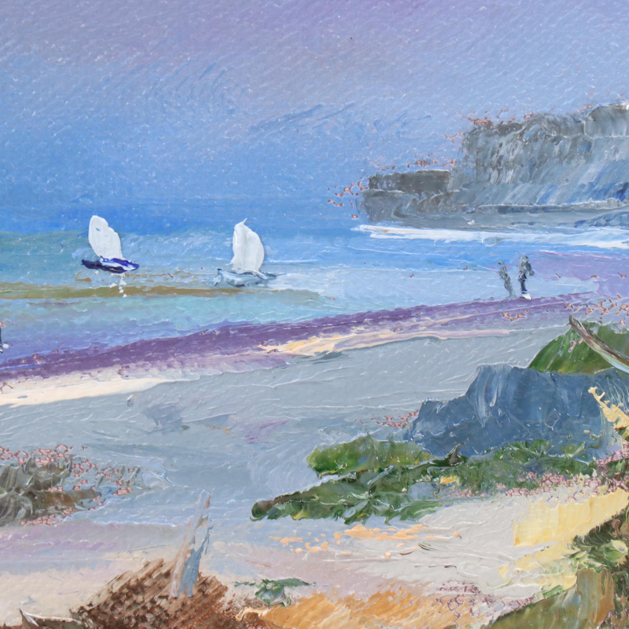 James Baldoumas Beach Landscape Oil Painting "Incoming Storm," 2025