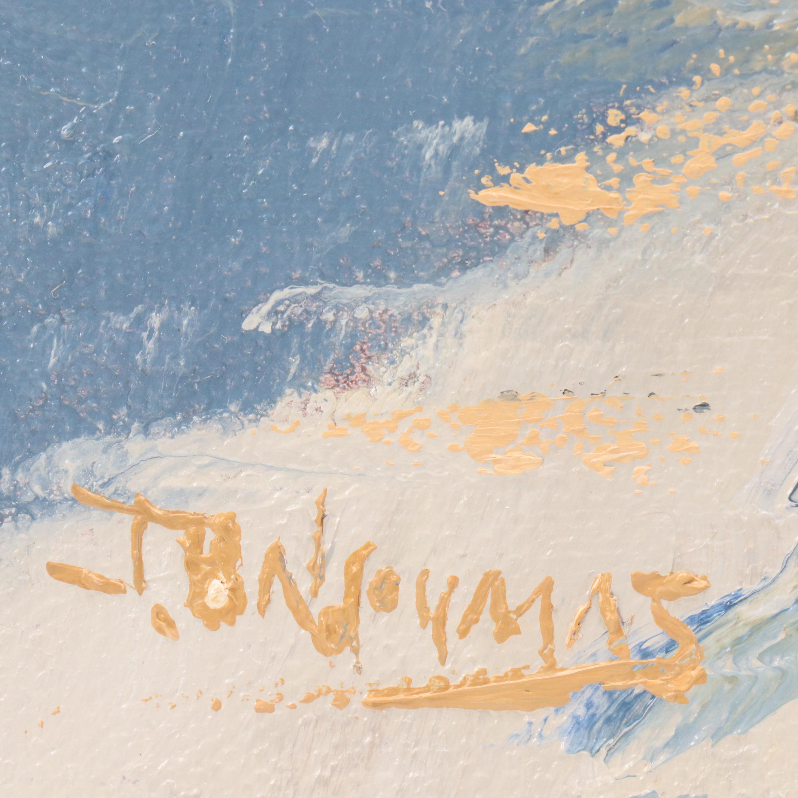 James Baldoumas Beach Landscape Oil Painting "Incoming Storm," 2025