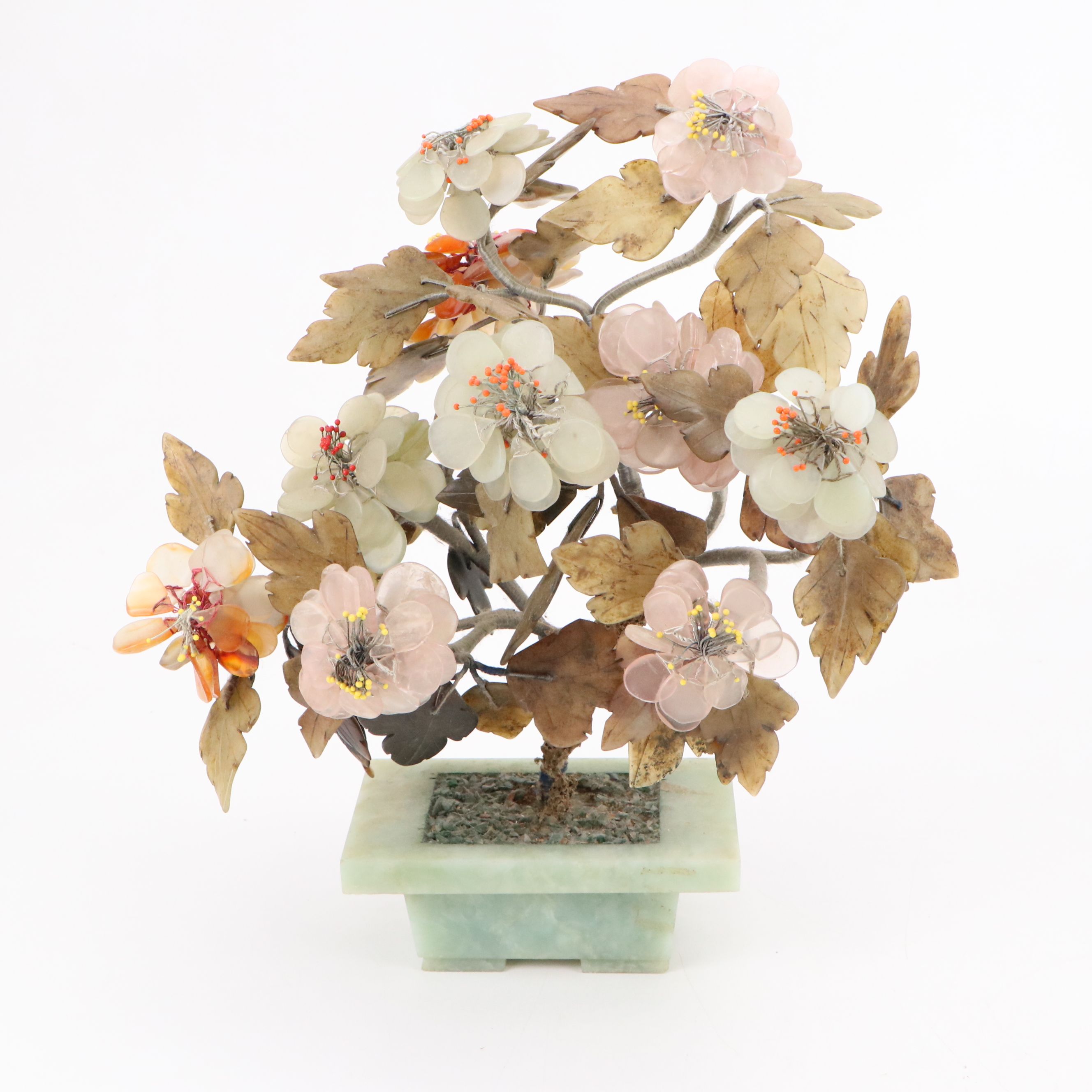 MCM Style Carved Stone Floral Arrangements