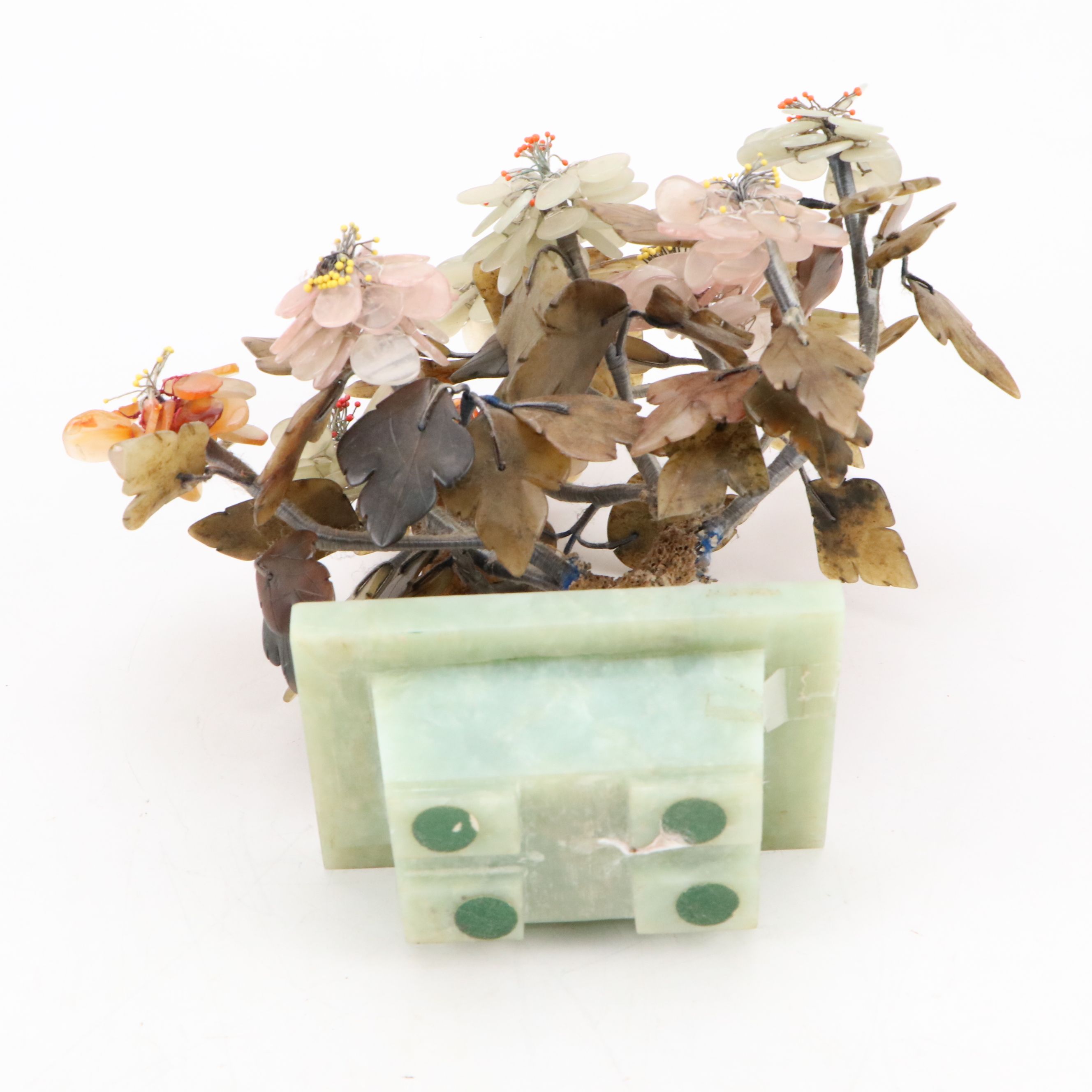 MCM Style Carved Stone Floral Arrangements