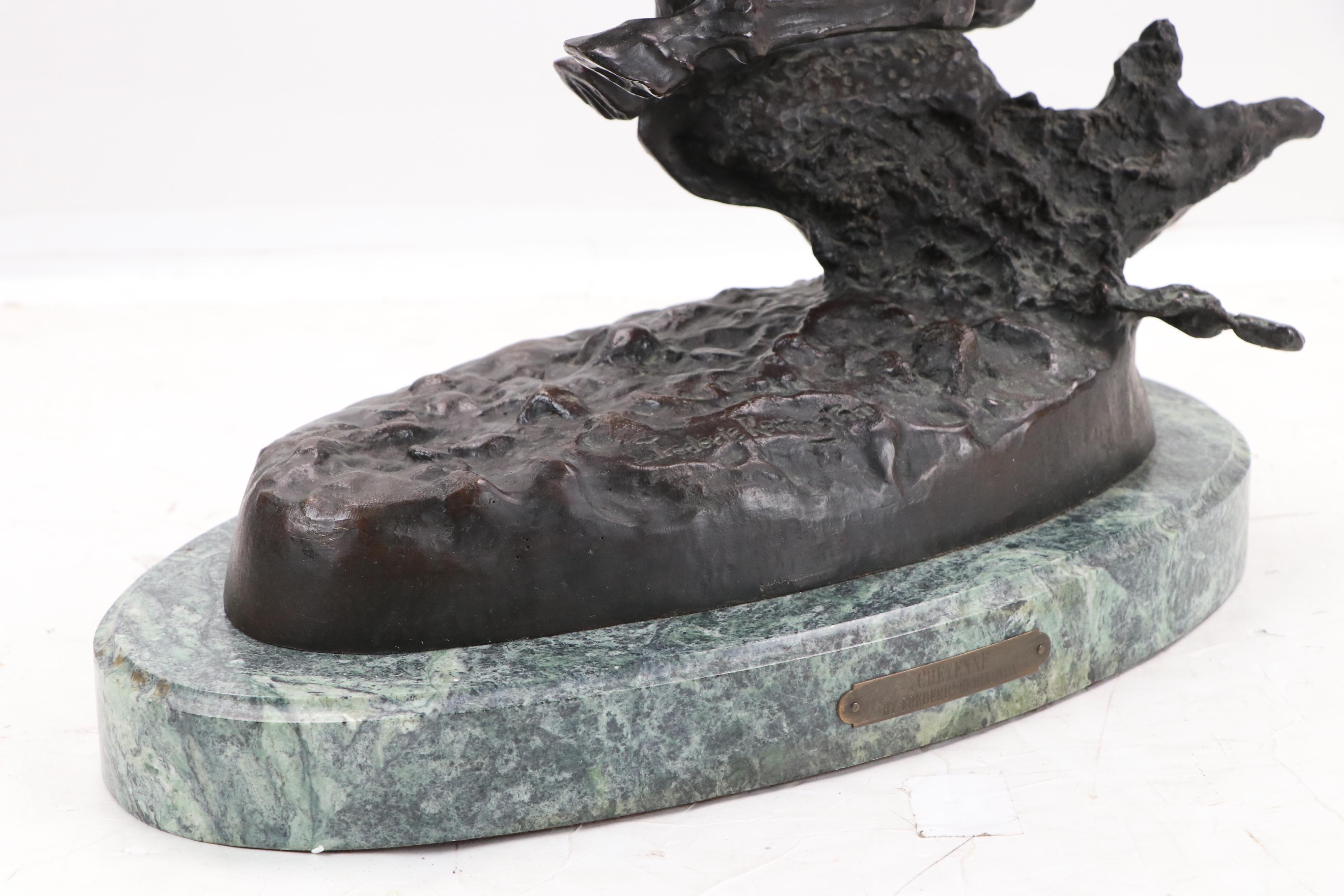 Bronze Sculpture After Frederic Remington "Cheyenne"