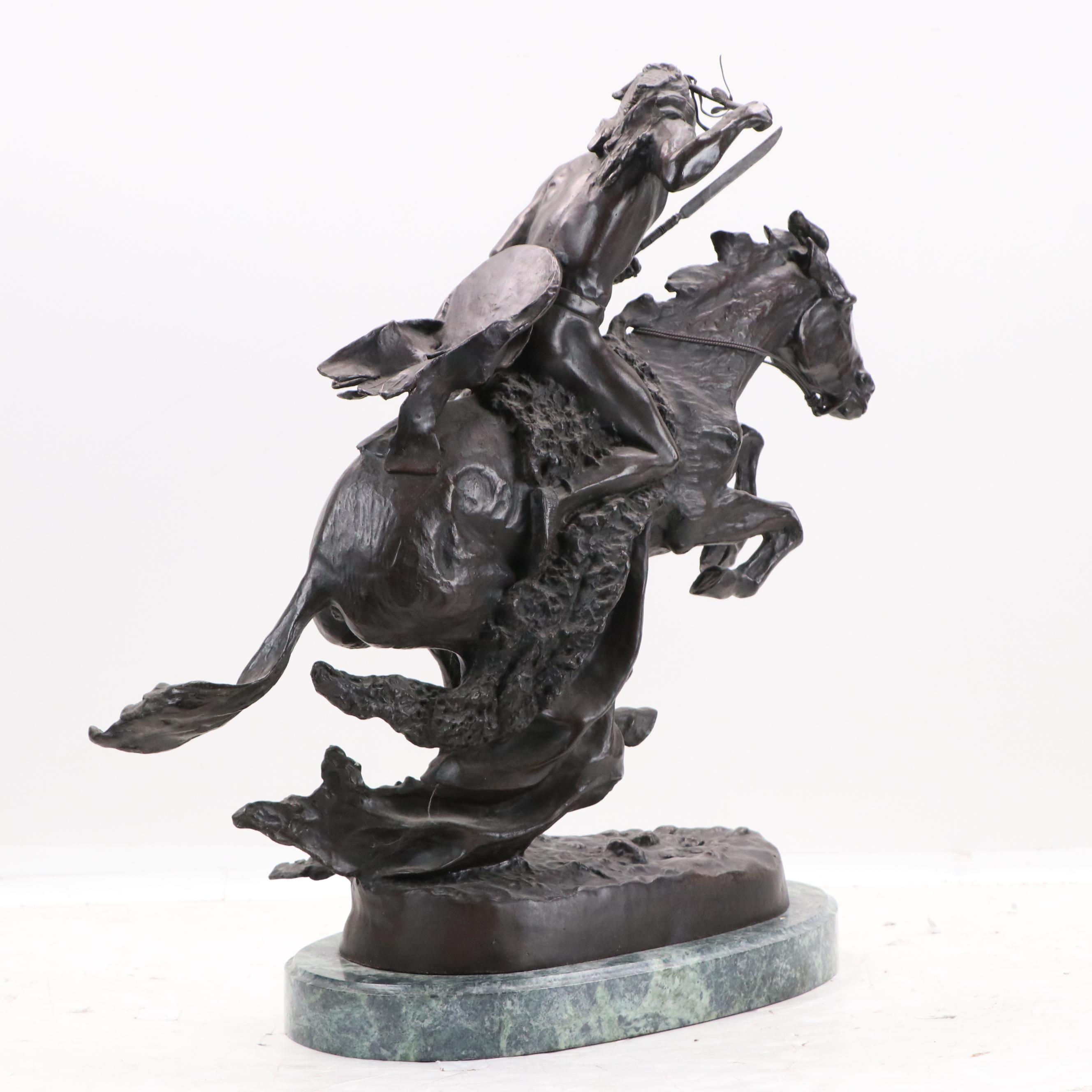 Bronze Sculpture After Frederic Remington "Cheyenne"