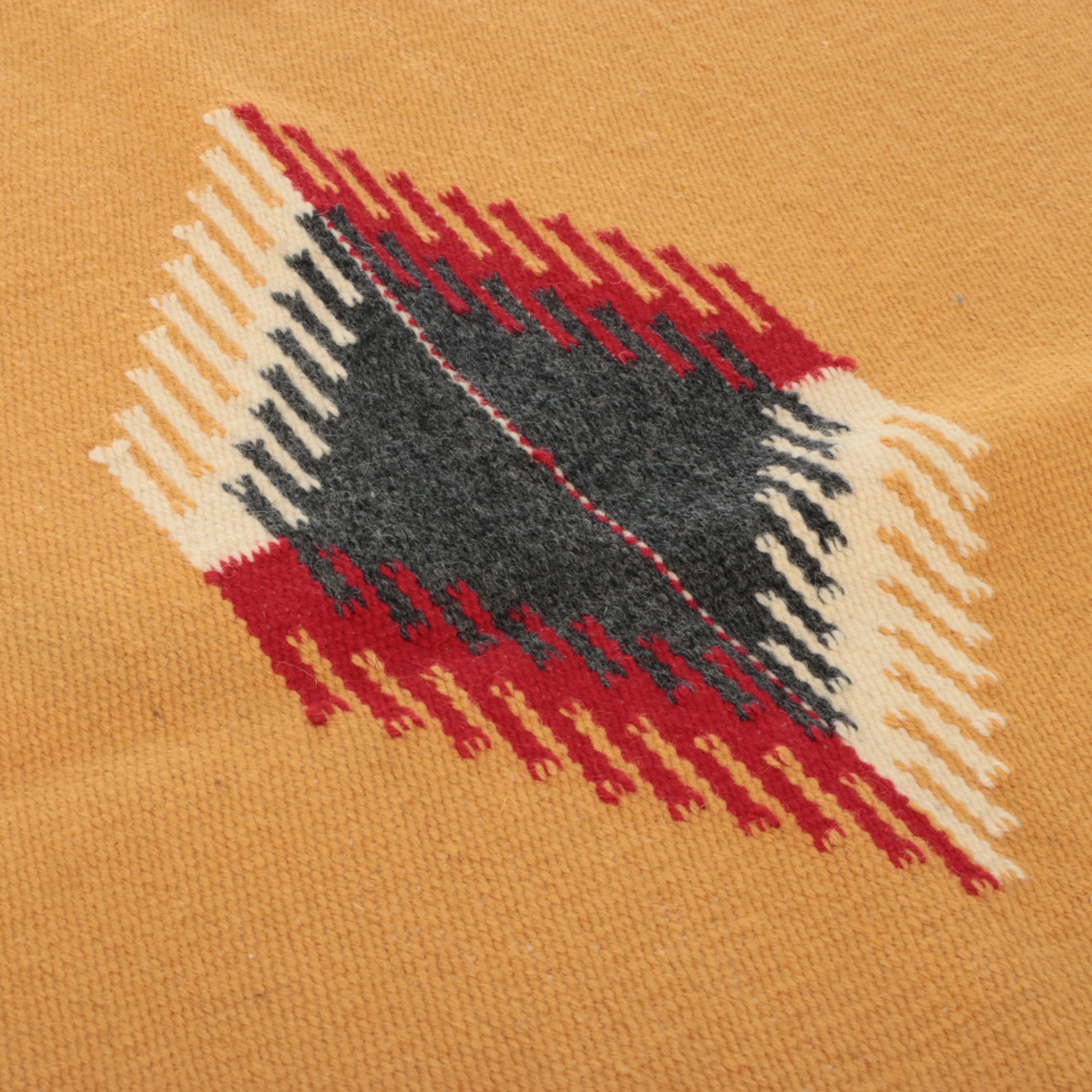 1'7 x 5'3 Handwoven Mexican Chimayo Accent Rug