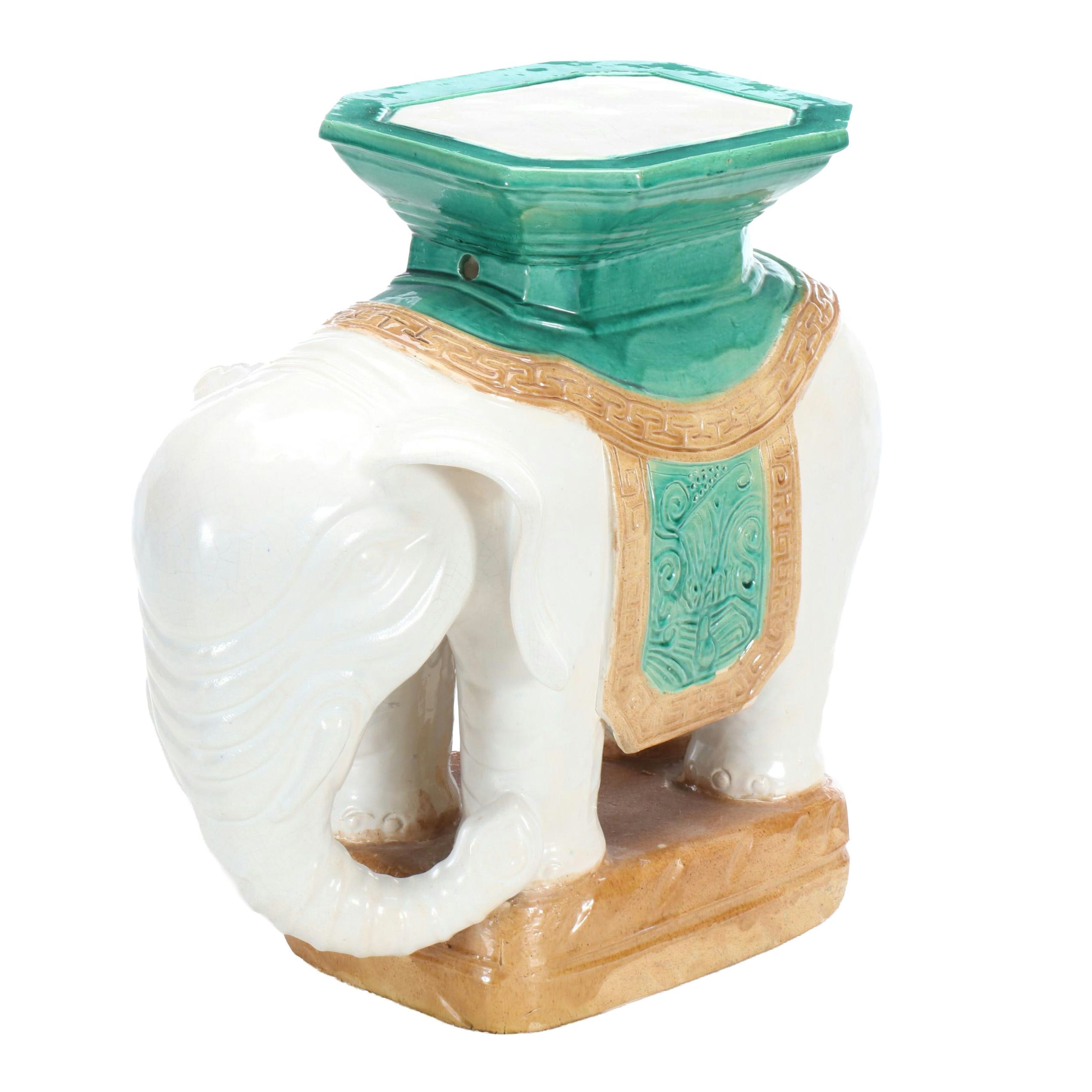 Chinese Style Ceramic Elephant Garden Stool