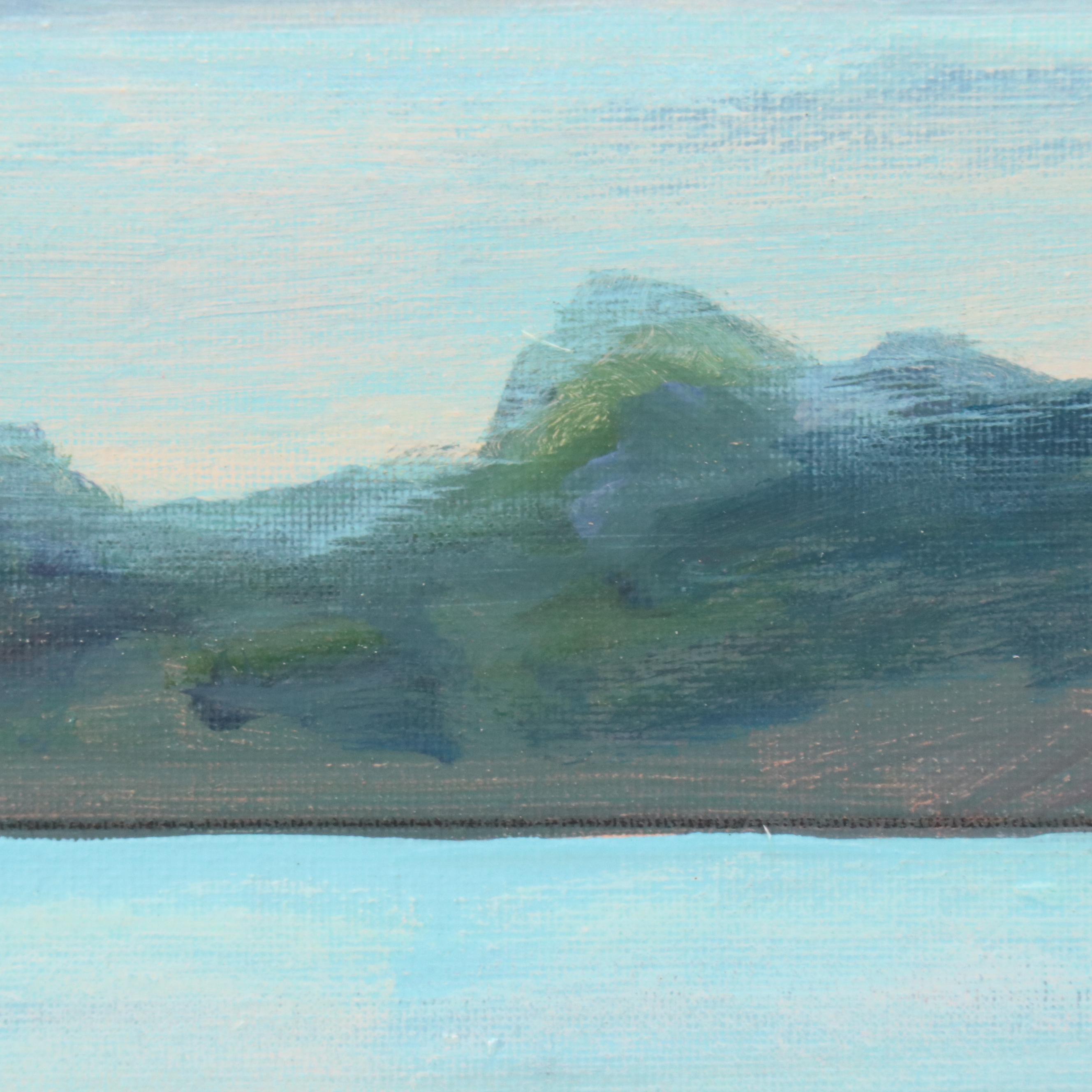 Mary Mirabito Coastal Landscape Acrylic Painting "Misty Afternoon," 2025