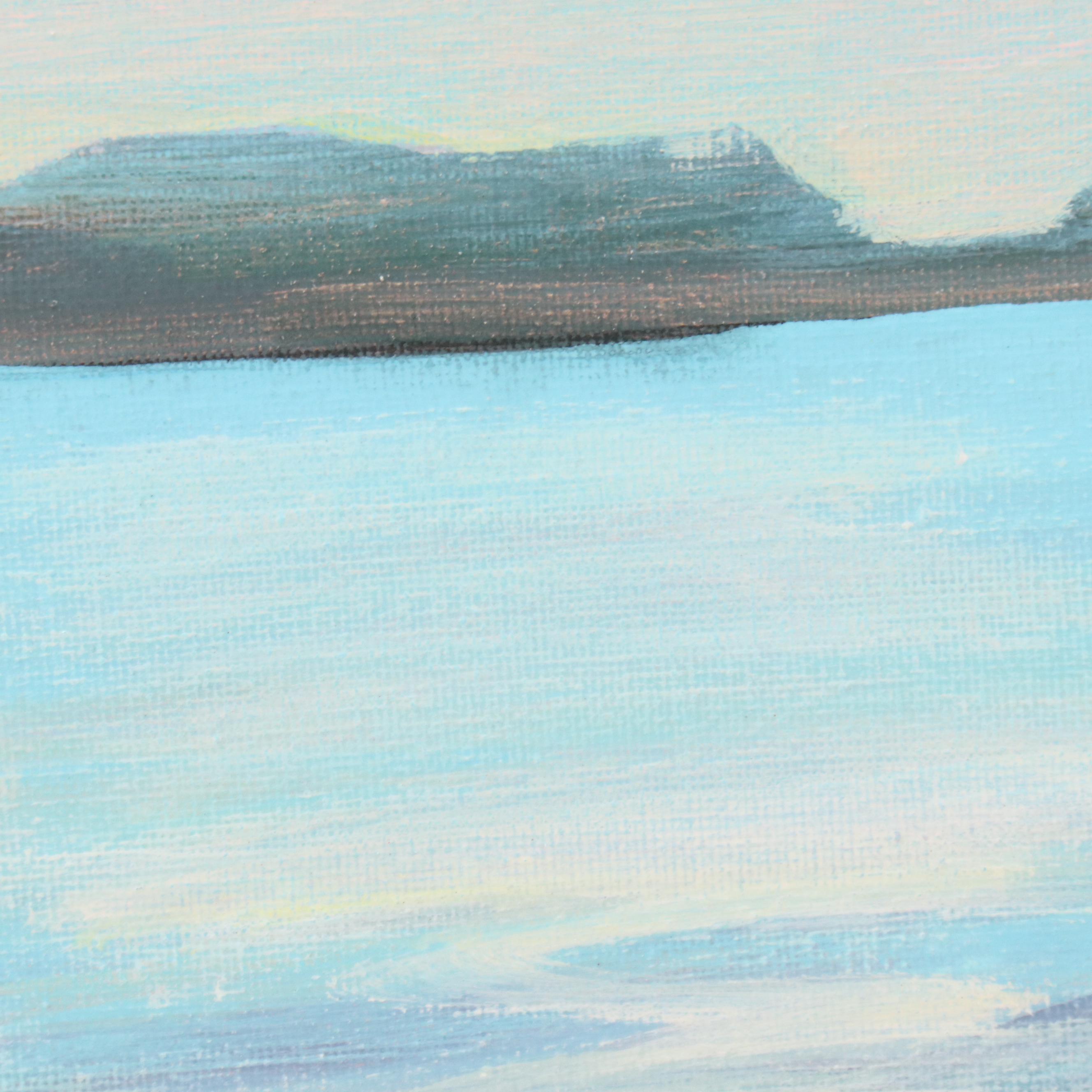 Mary Mirabito Coastal Landscape Acrylic Painting "Misty Afternoon," 2025