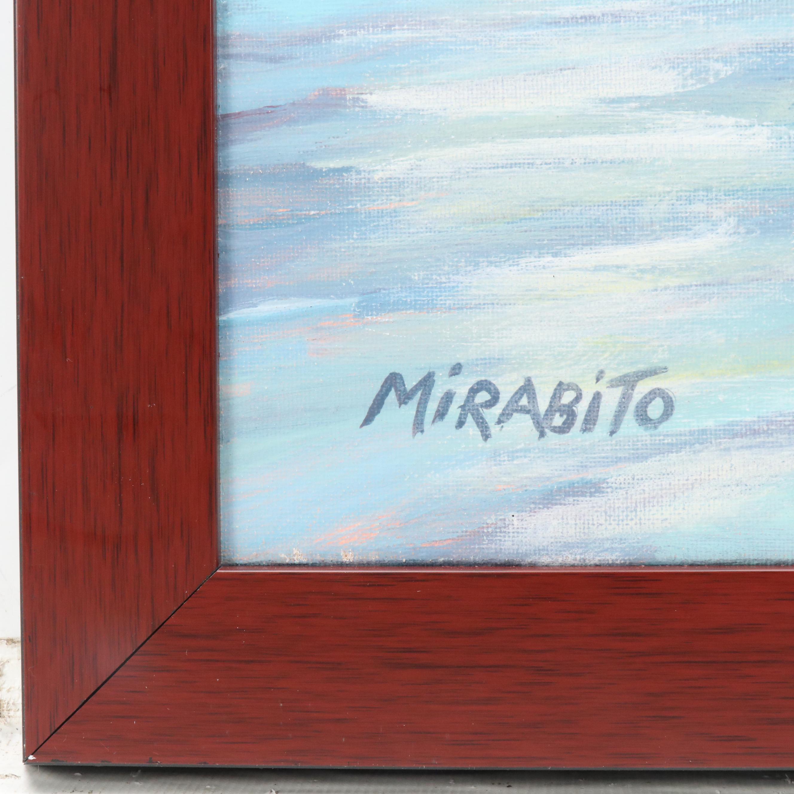 Mary Mirabito Coastal Landscape Acrylic Painting "Misty Afternoon," 2025