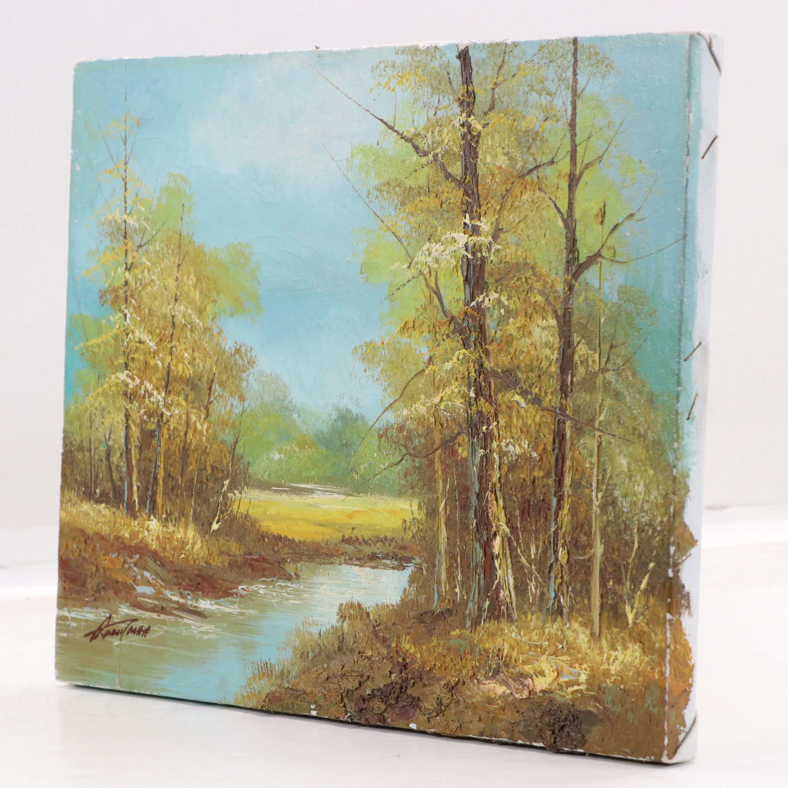 Landscape Oil Painting, Late 20th Century