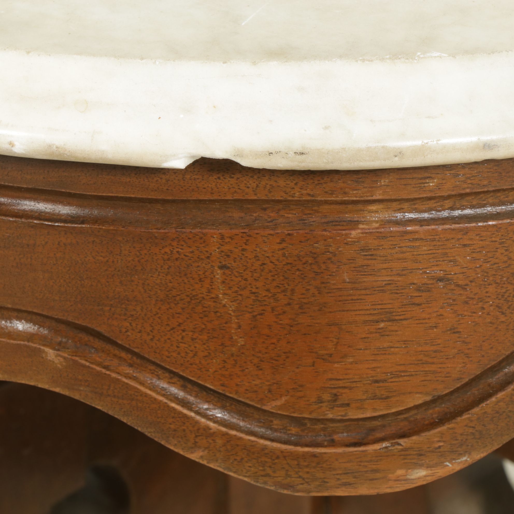 Victorian Walnut Marble-Top Coffee Table